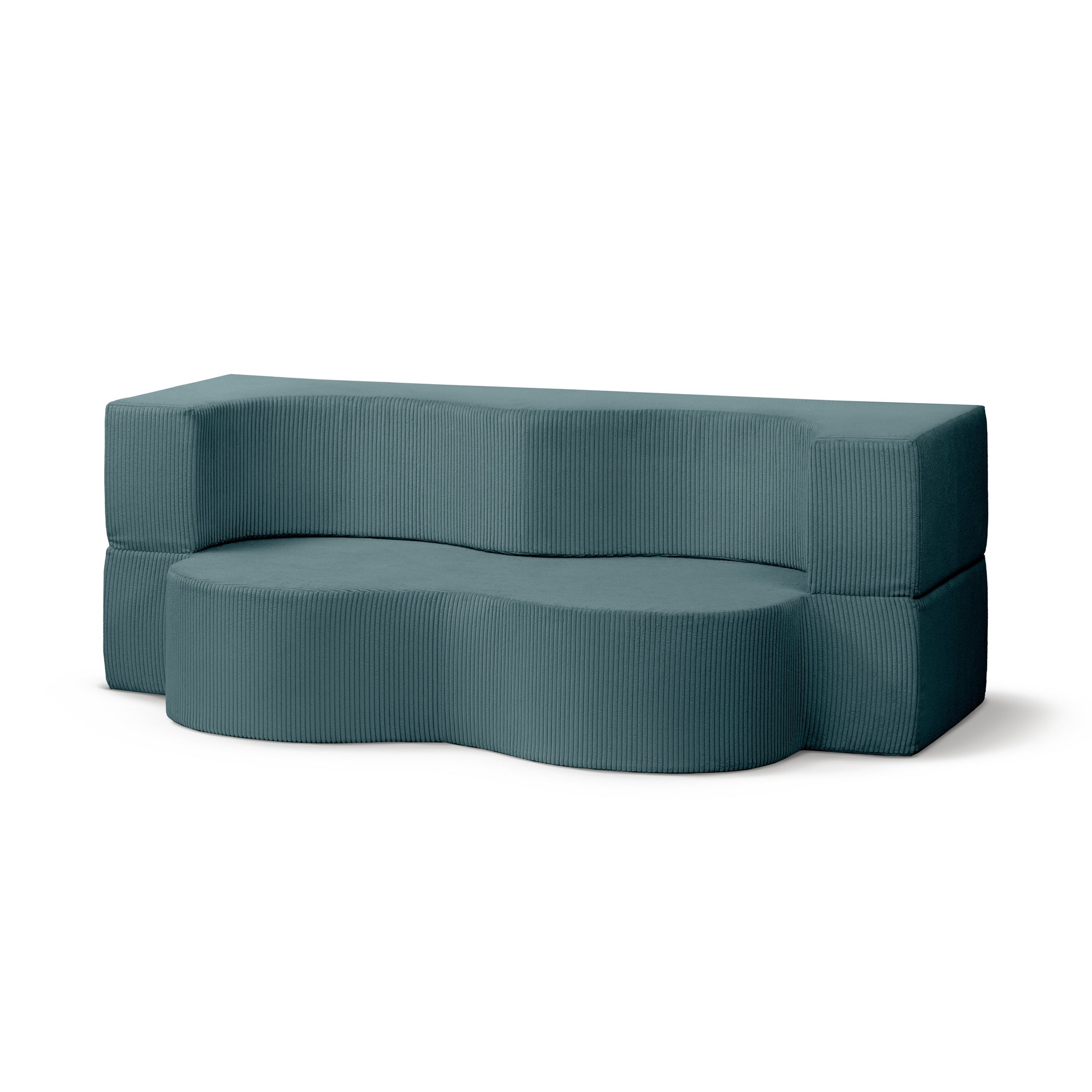 Sofa piankowa wolnostojąca 200 cm z funkcją spania w stylu japandi | Kamelia Głęboki Grafit (POSO 125)