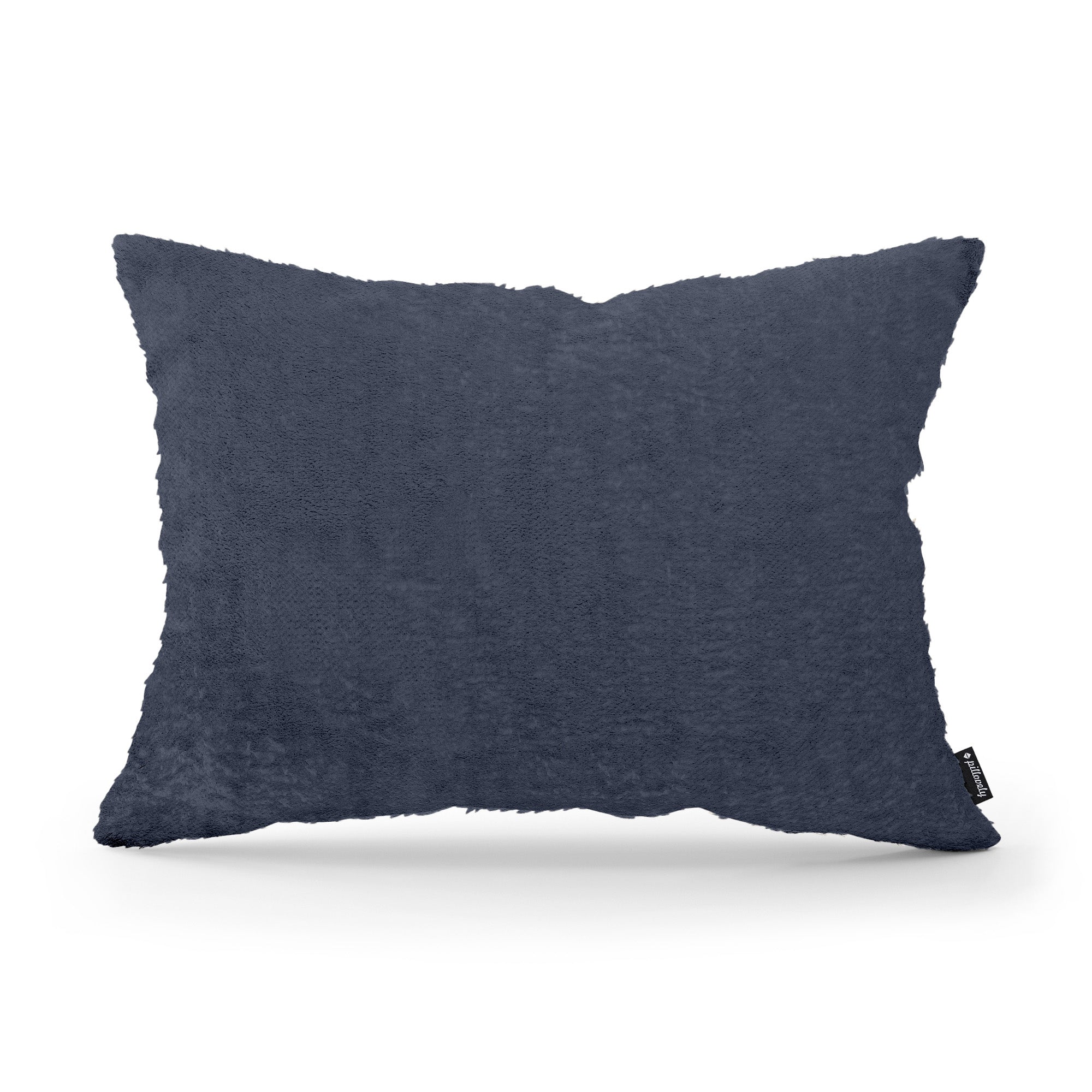 Poduszka dekoracyjna 40x55 cm w stylu glamour | Plusz Atramentowy Grafit (SORRISO 01)