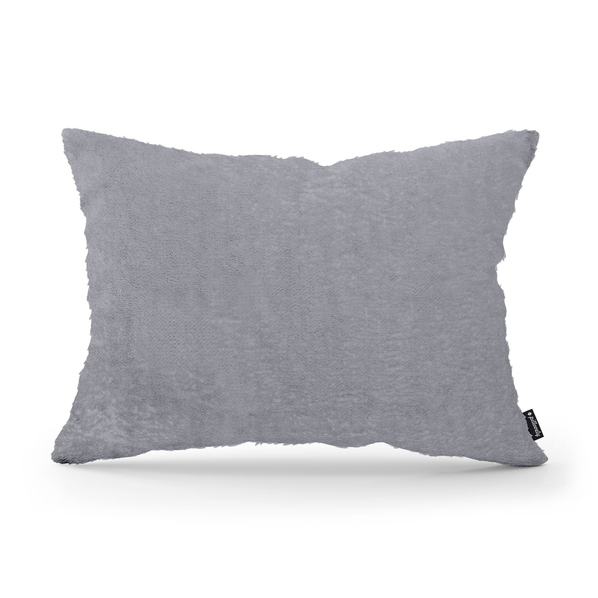 Poduszka dekoracyjna 40x55 cm w stylu glamour | Plusz Stalowy Popiół (SORRISO 04)