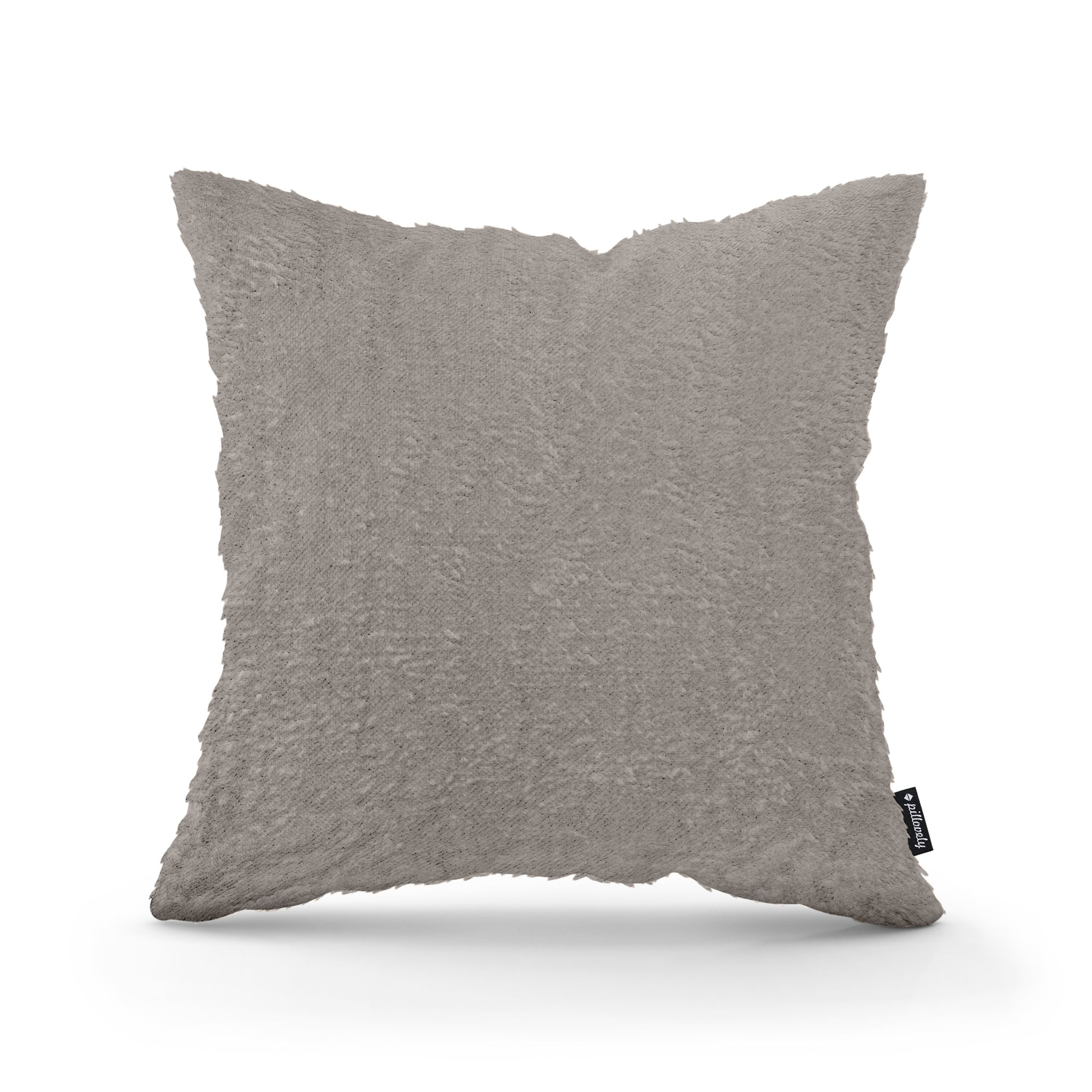 Poduszka dekoracyjna 45×45 cm w stylu glamour | Plusz Szarość Piasku (SORRISO 05)