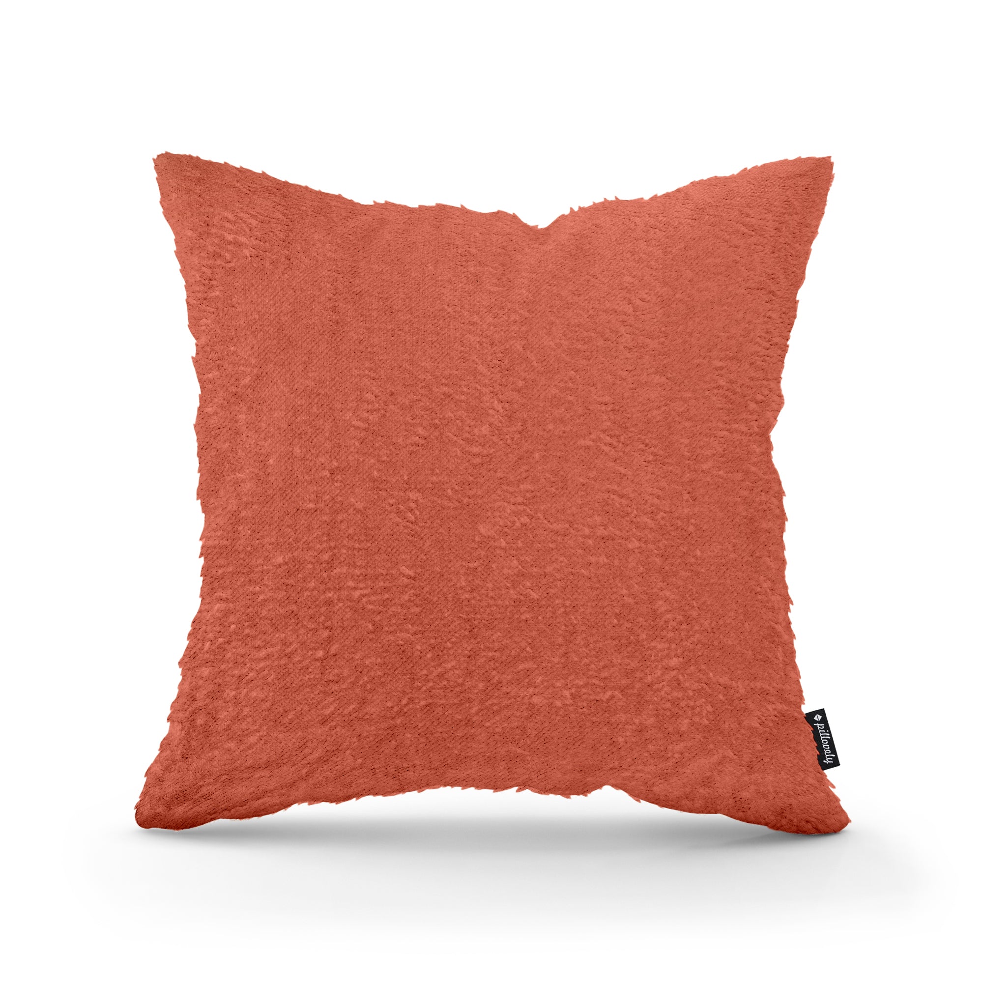 Poduszka dekoracyjna 45×45 cm w stylu glamour | Plusz Czerwona Terra (SORRISO 09)