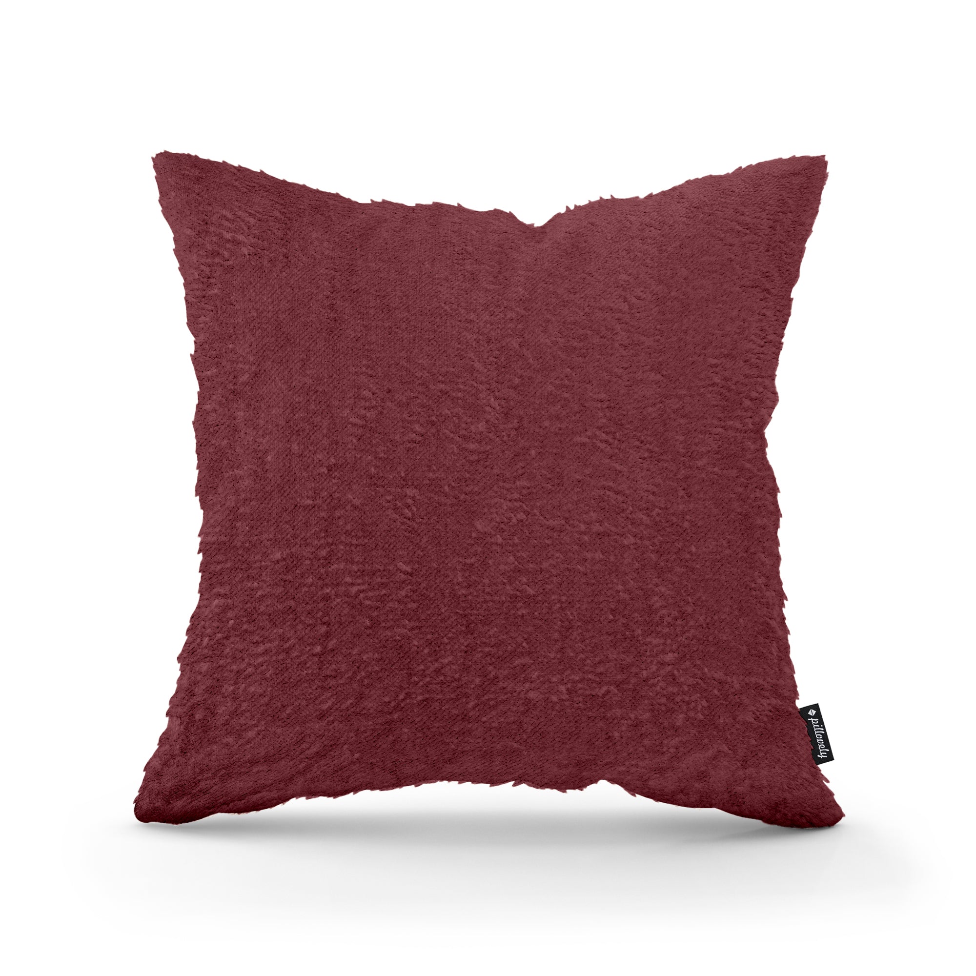 Poduszka dekoracyjna 45×45 cm w stylu glamour | Plusz Burgundowy Kamień (SORRISO 12)