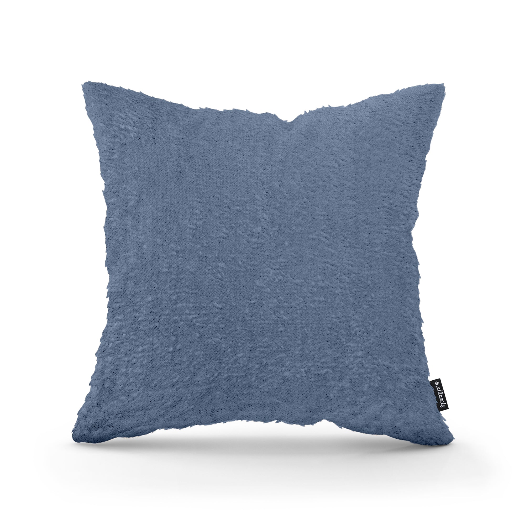 Poduszka dekoracyjna 45×45 cm w stylu glamour | Plusz Stalowy Błękit (SORRISO 14)