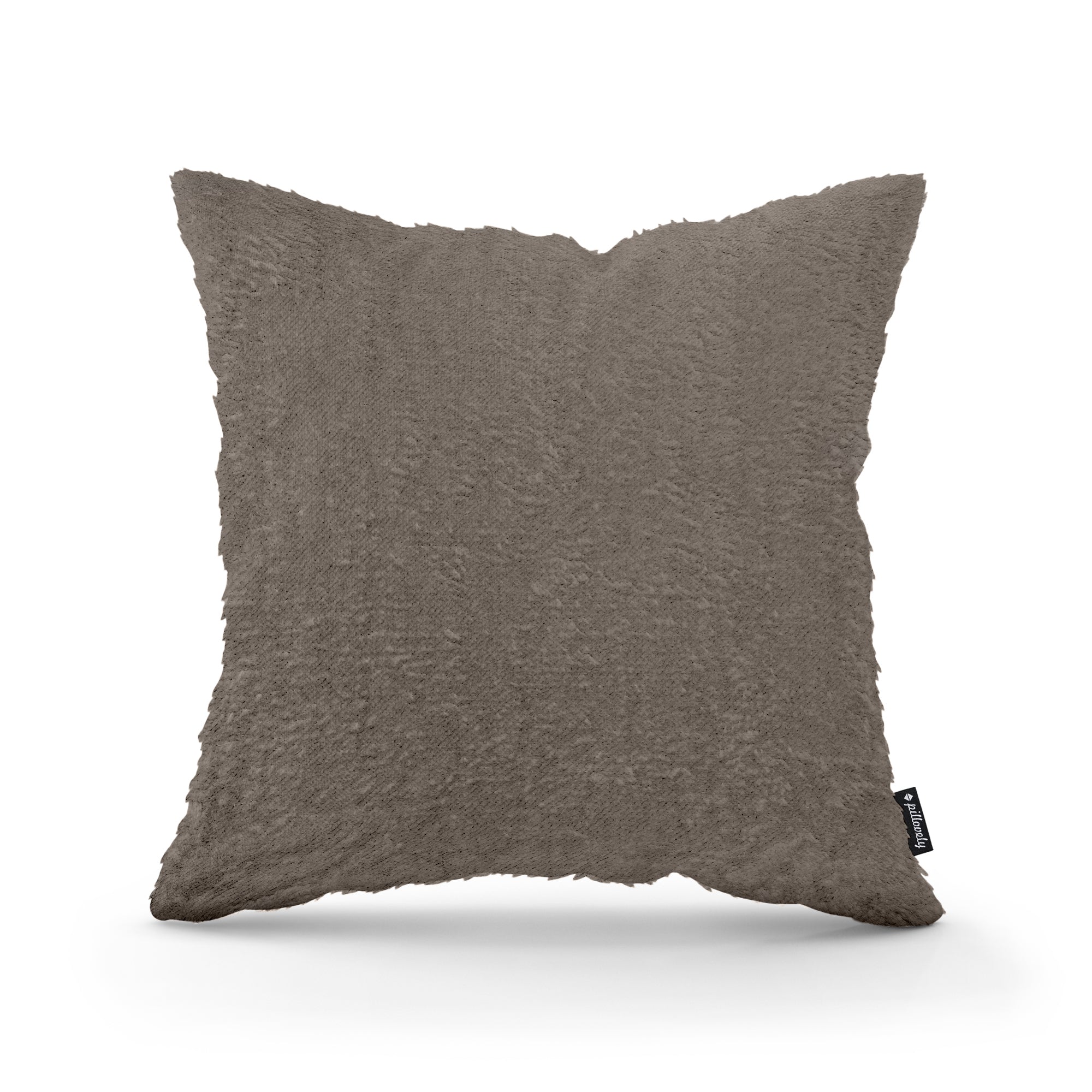 Poduszka dekoracyjna 45×45 cm w stylu glamour | Plusz Brązowy Taupe (SORRISO 18)