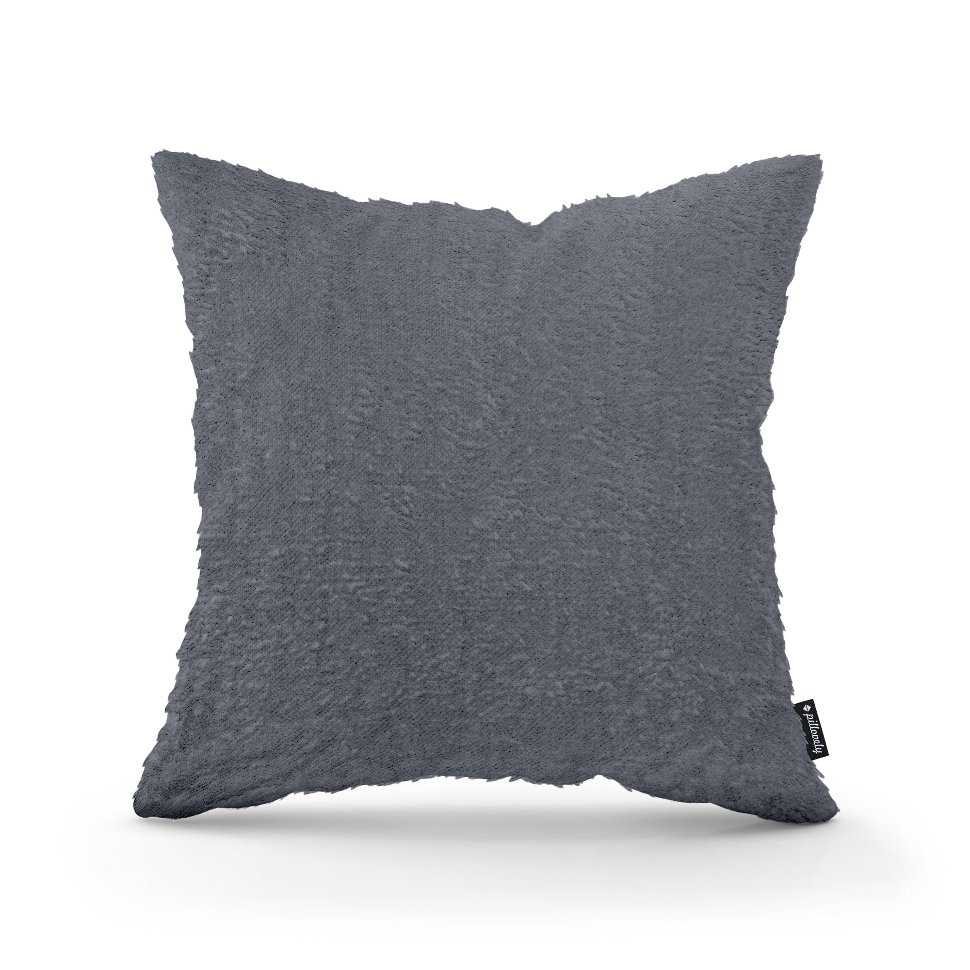 Poduszka dekoracyjna 45×45 cm w stylu glamour | Plusz Grafitowa Poświata (SORRISO 20)