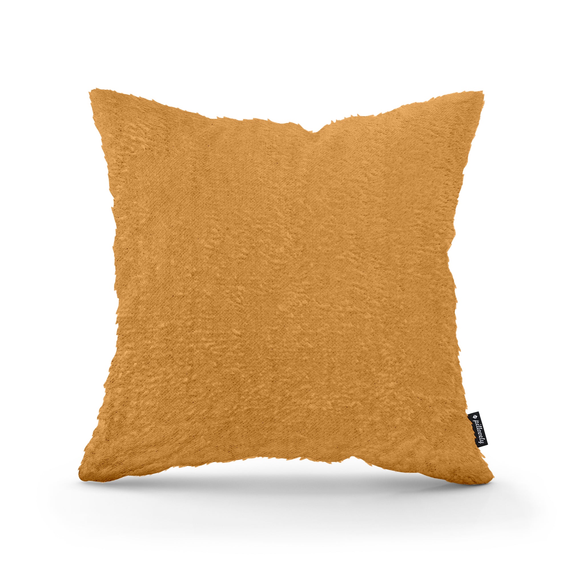 Poduszka dekoracyjna 45×45 cm w stylu glamour | Plusz Miodowa Ochra (SORRISO 22)