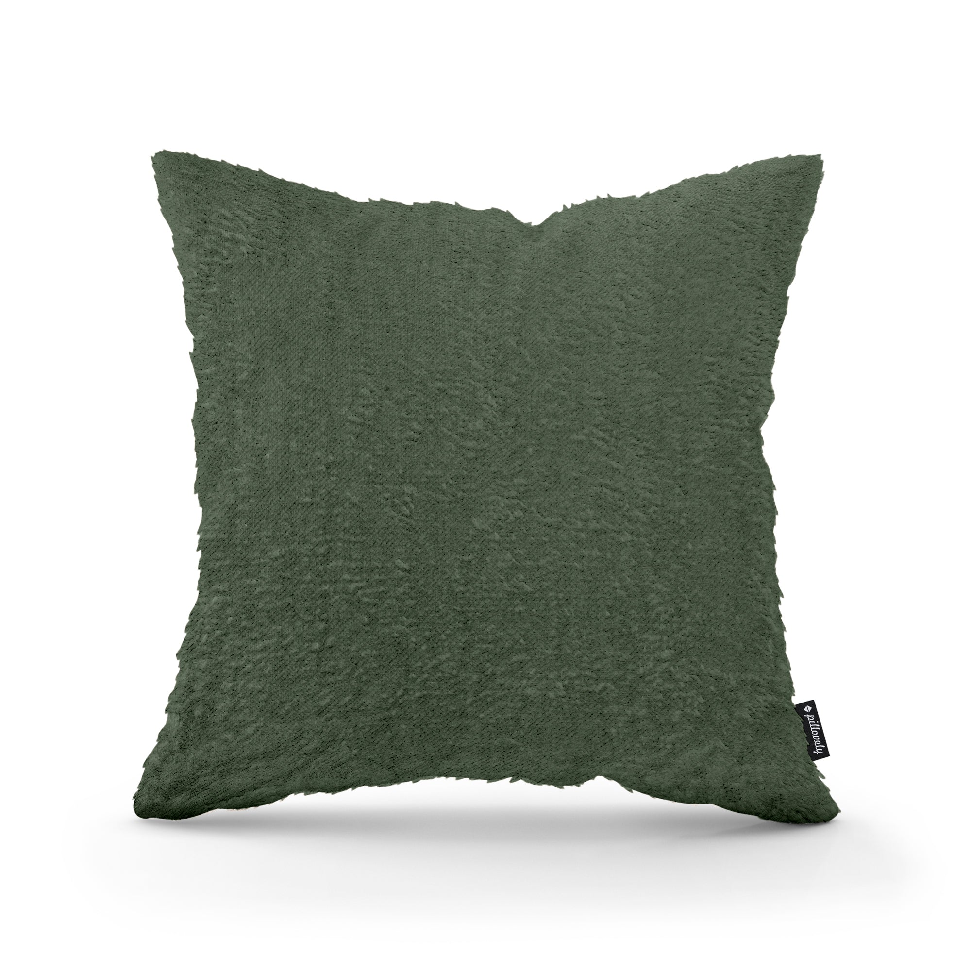 Poduszka dekoracyjna 45×45 cm w stylu glamour | Plusz Zielony Grafit (SORRISO 26)