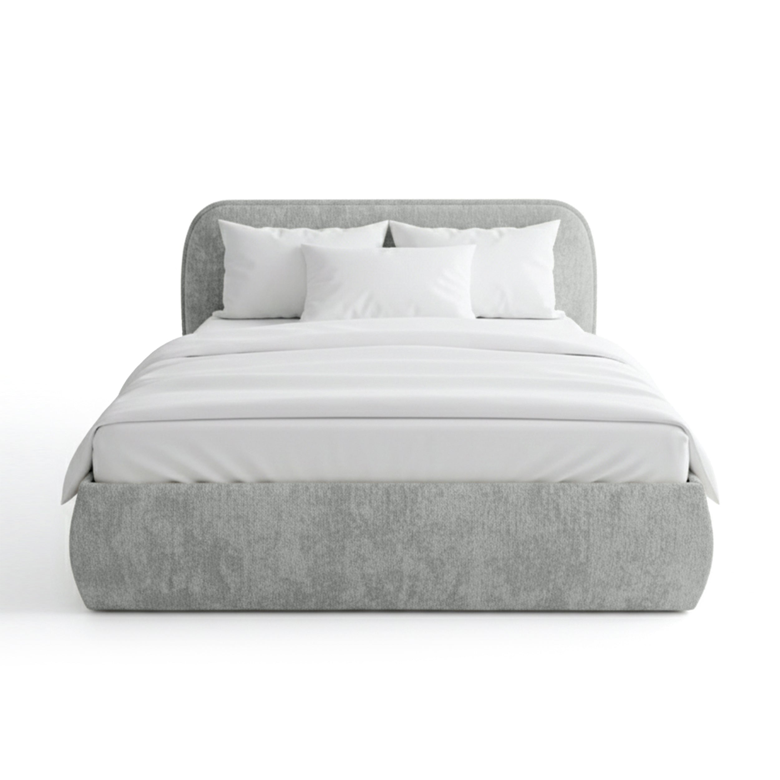 Upholstered bed with storage in a soft modern style | Eterial