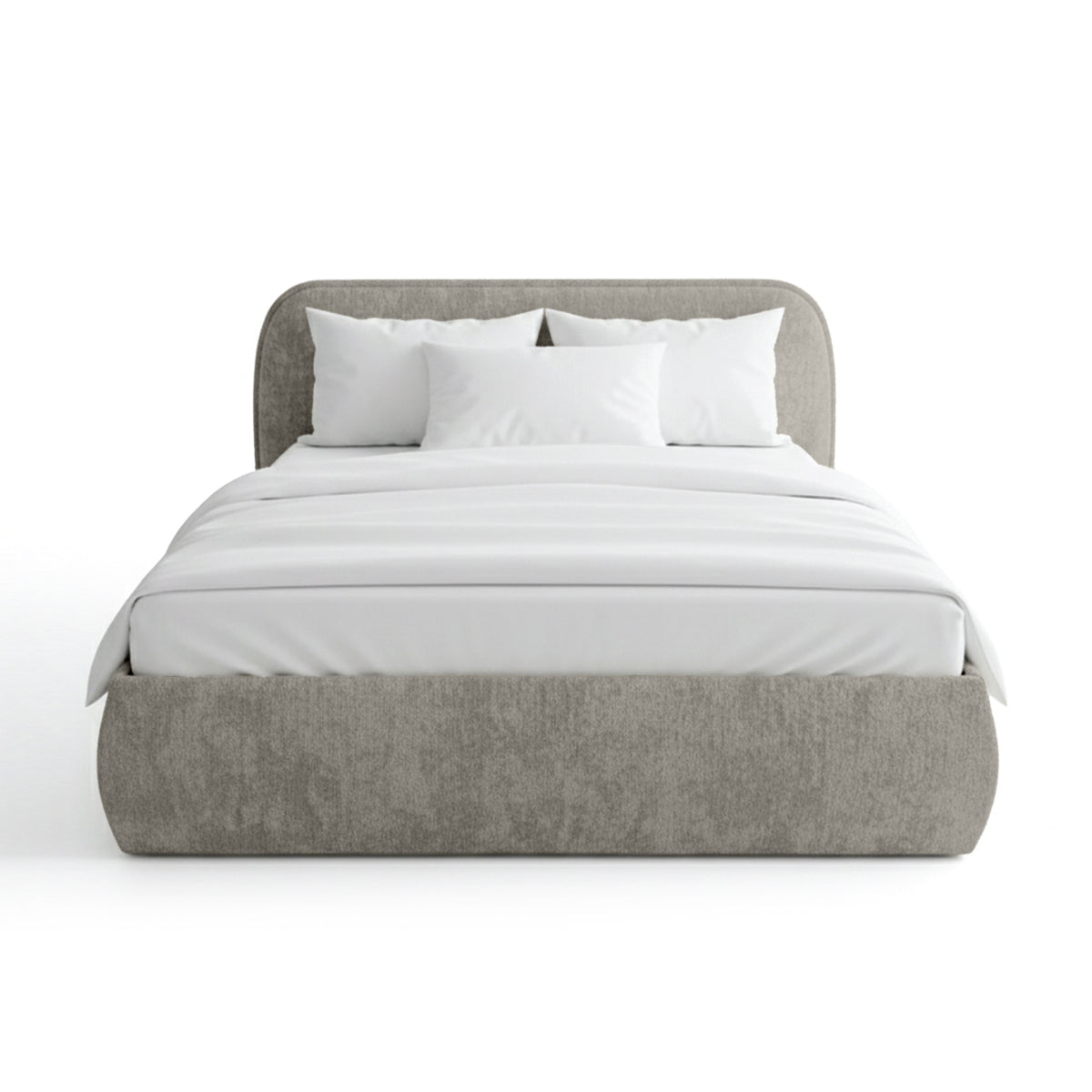 Upholstered bed with storage in a soft modern style | Eterial