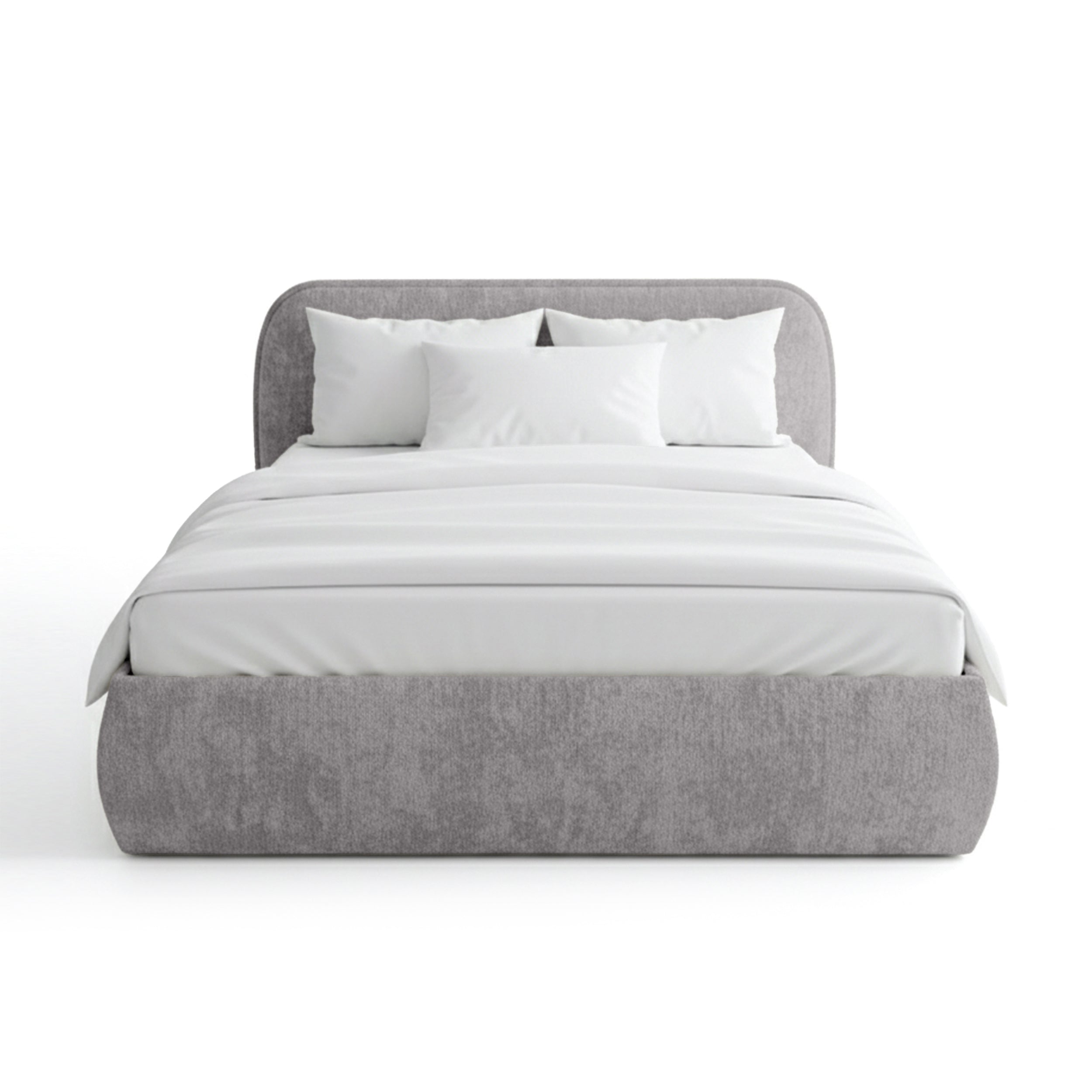Upholstered bed with storage in a soft modern style | Eterial