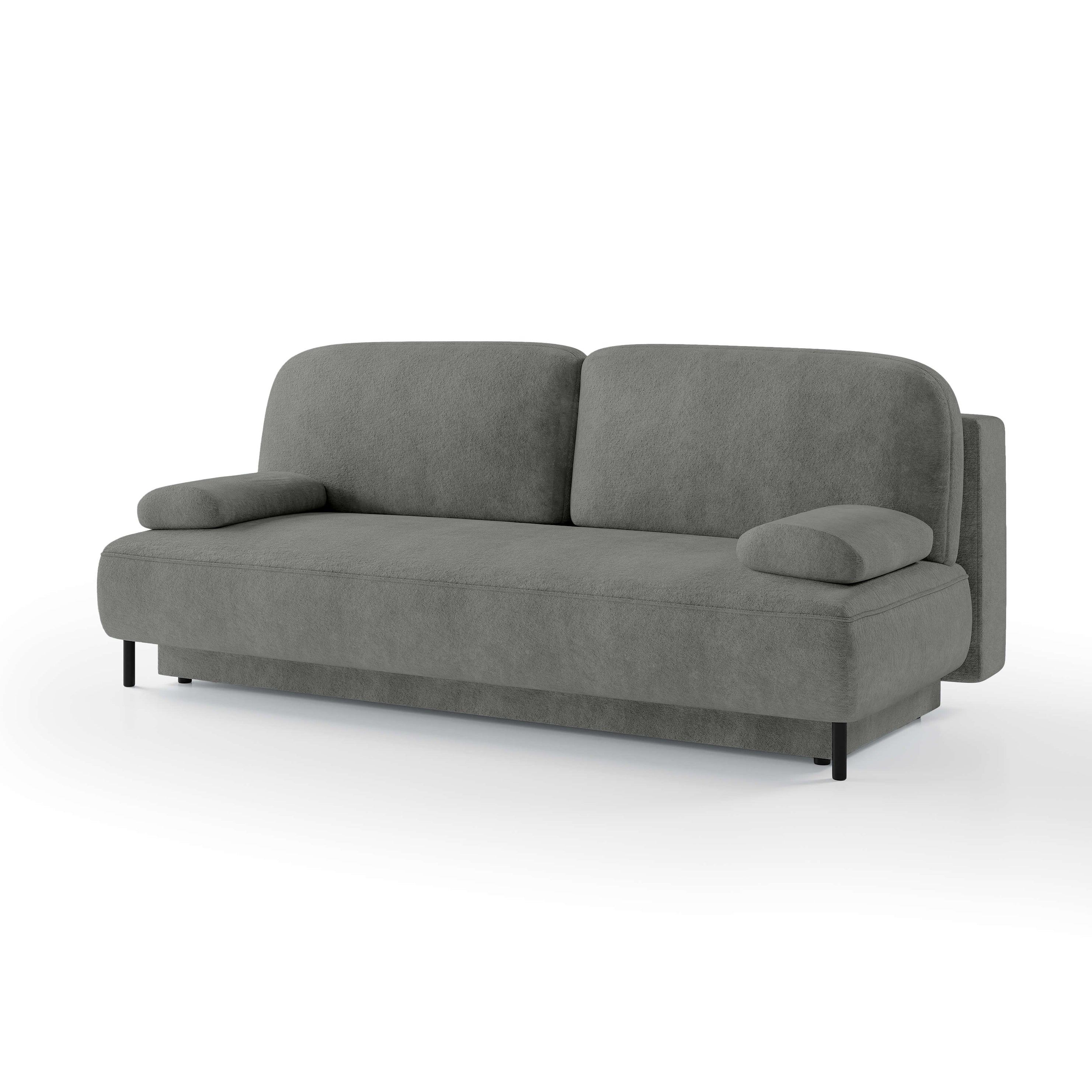 Sofa 2-osobowa z funkcją spania 140x200 z pojemnikiem w stylu nowoczesnym | Tola Kamienna Mgła (PERFECT HARMONY 85)