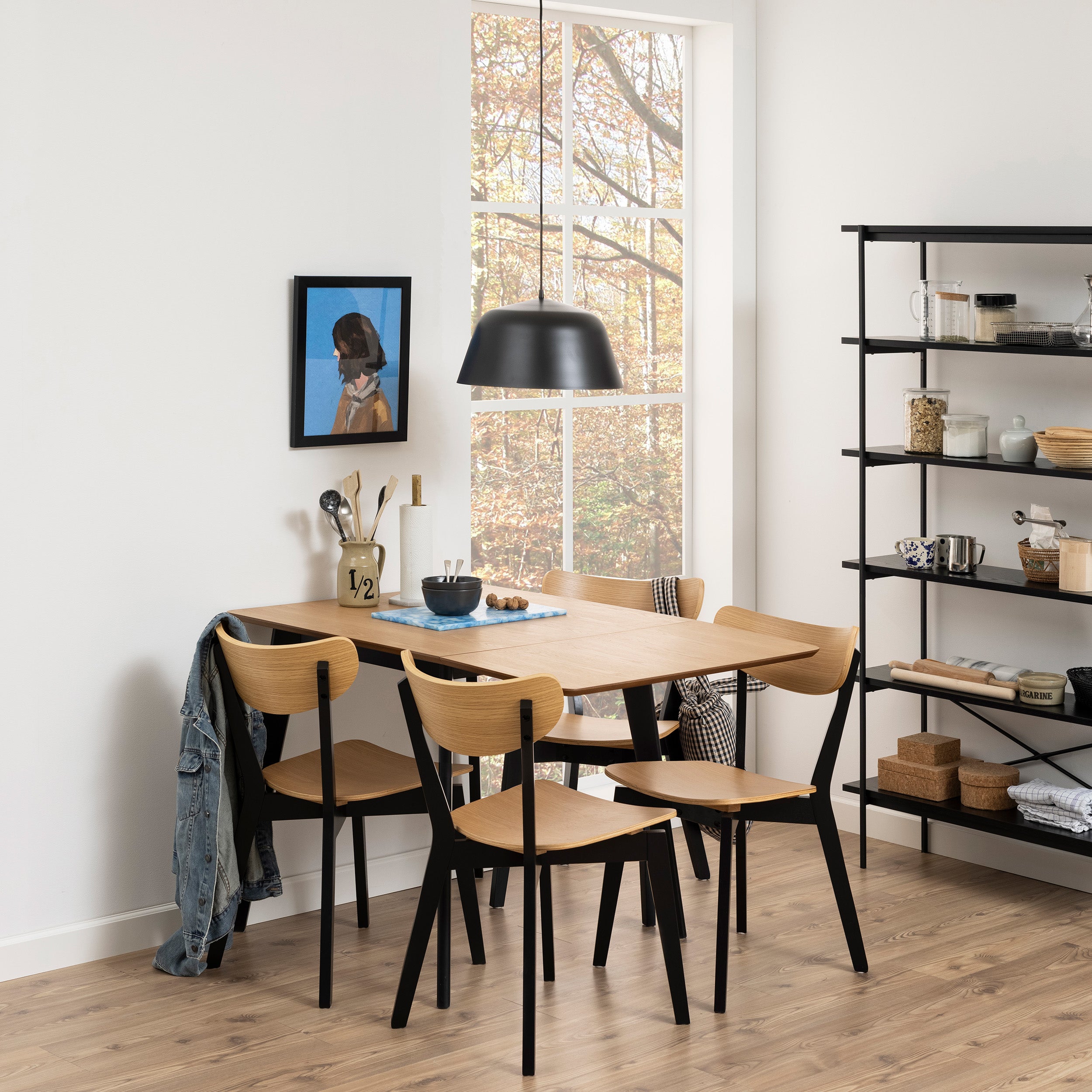 Rozkładany stół do jadalni 80-120x80 w stylu skandynawskim | Krel