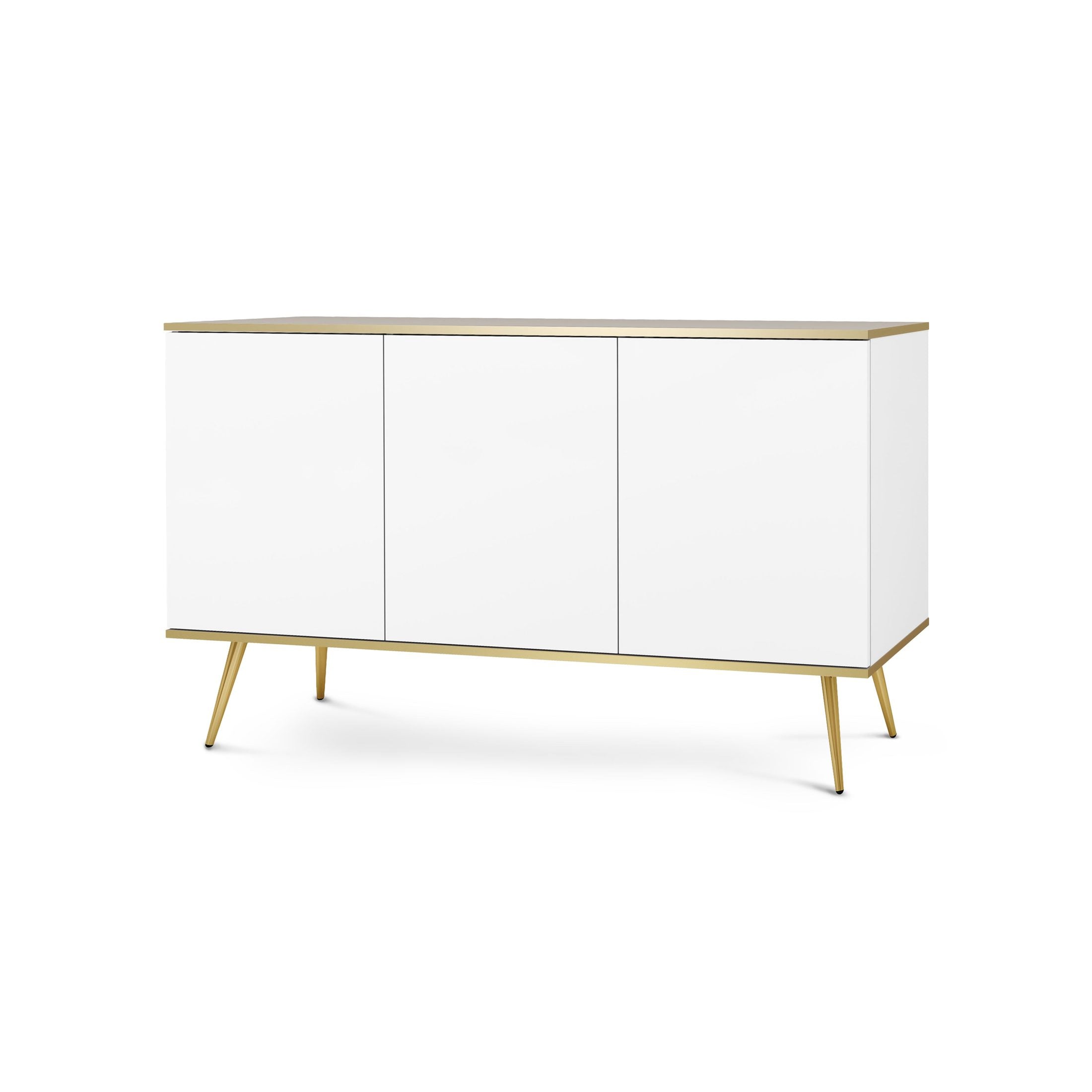 Komoda 160x85 w stylu glamour | Meva Biały Złota