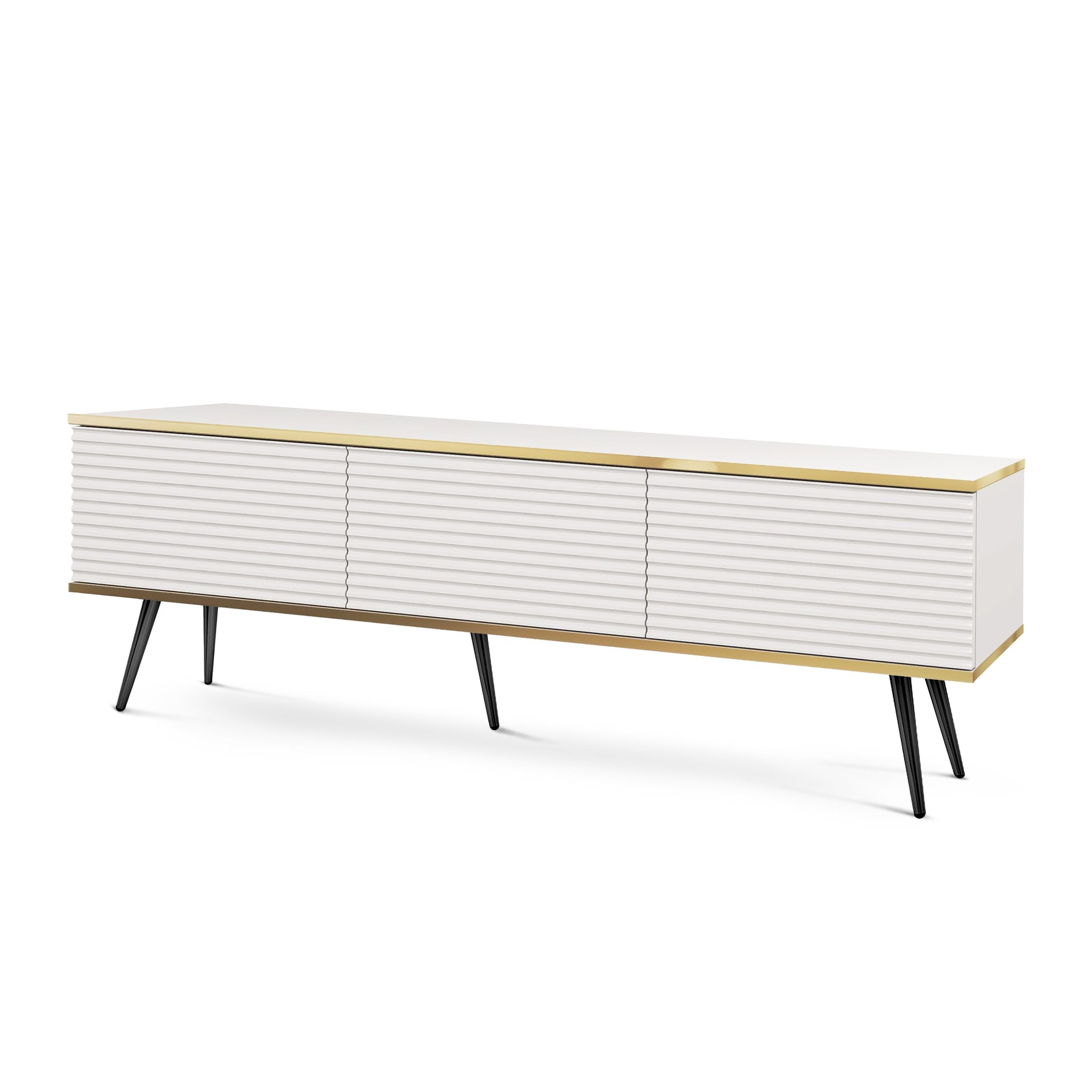 Szafka RTV Meva 175x30 MDF Biały Czarny