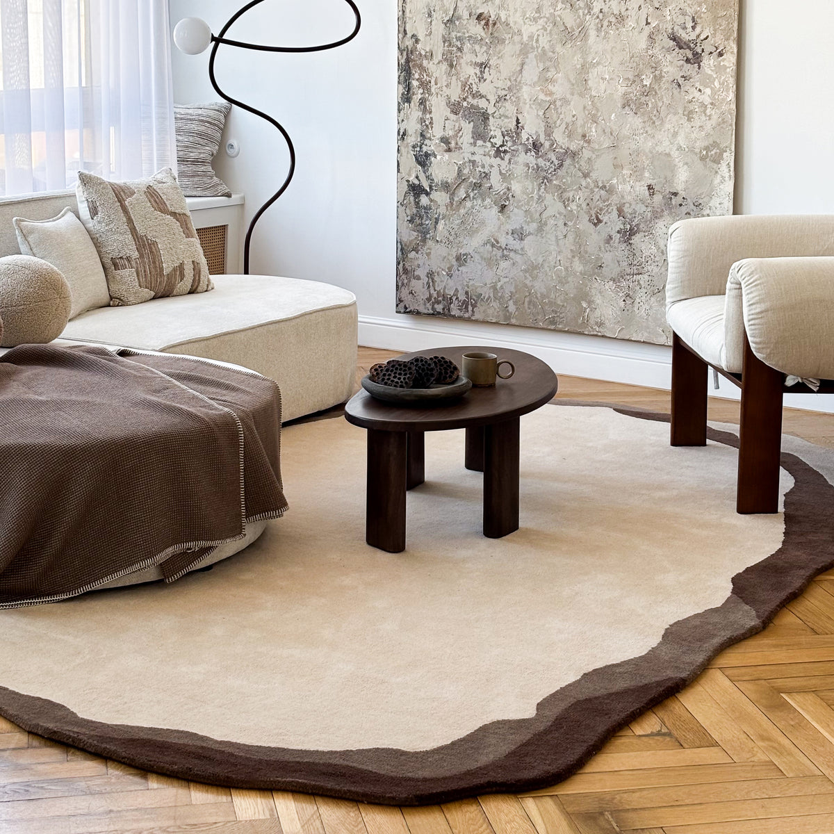 Groti Rug, Hand-tufted Wool with an Irregular Pattern in Natural Style – photo 2