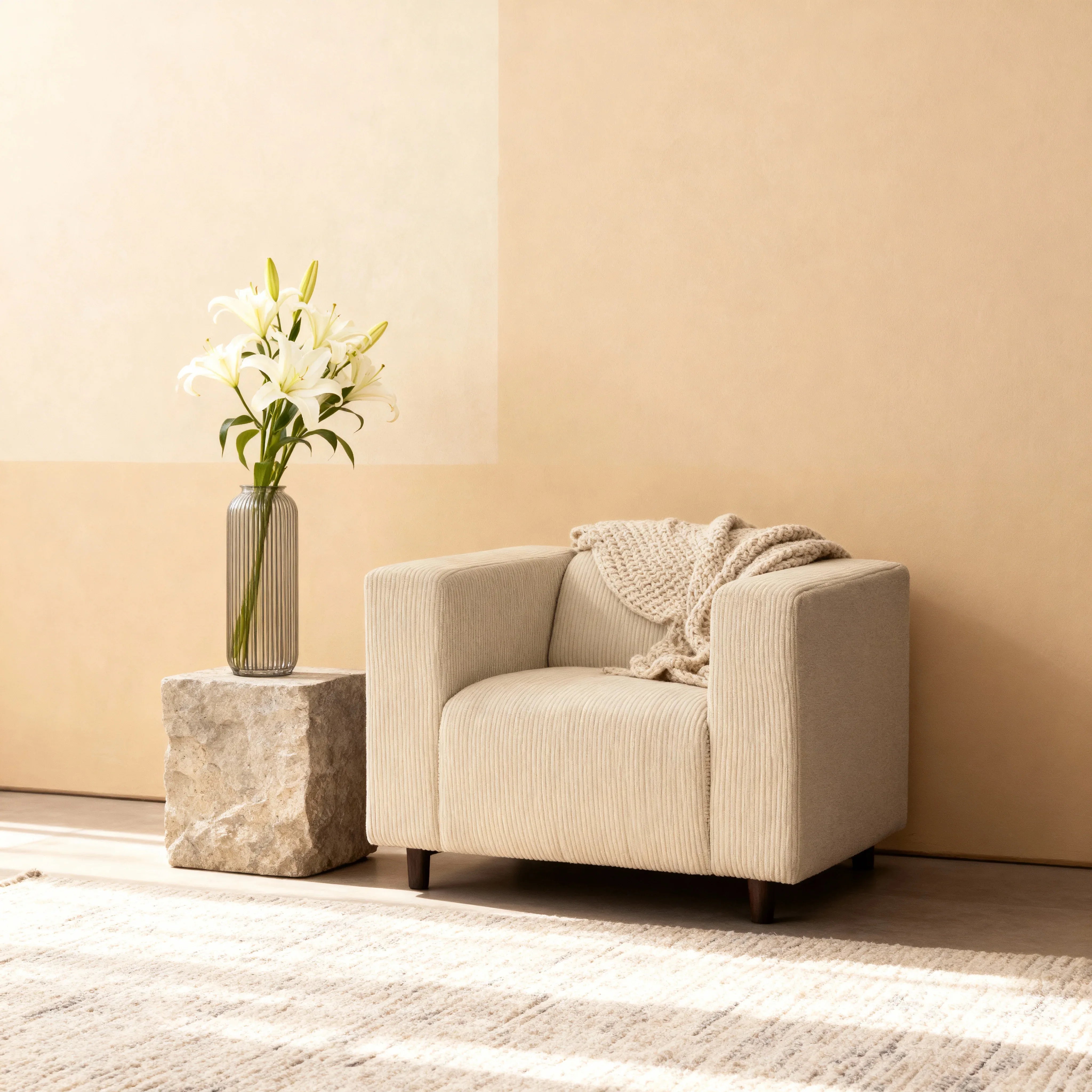 Fotel 95 cm do relaksu w stylu skandynawskim | July