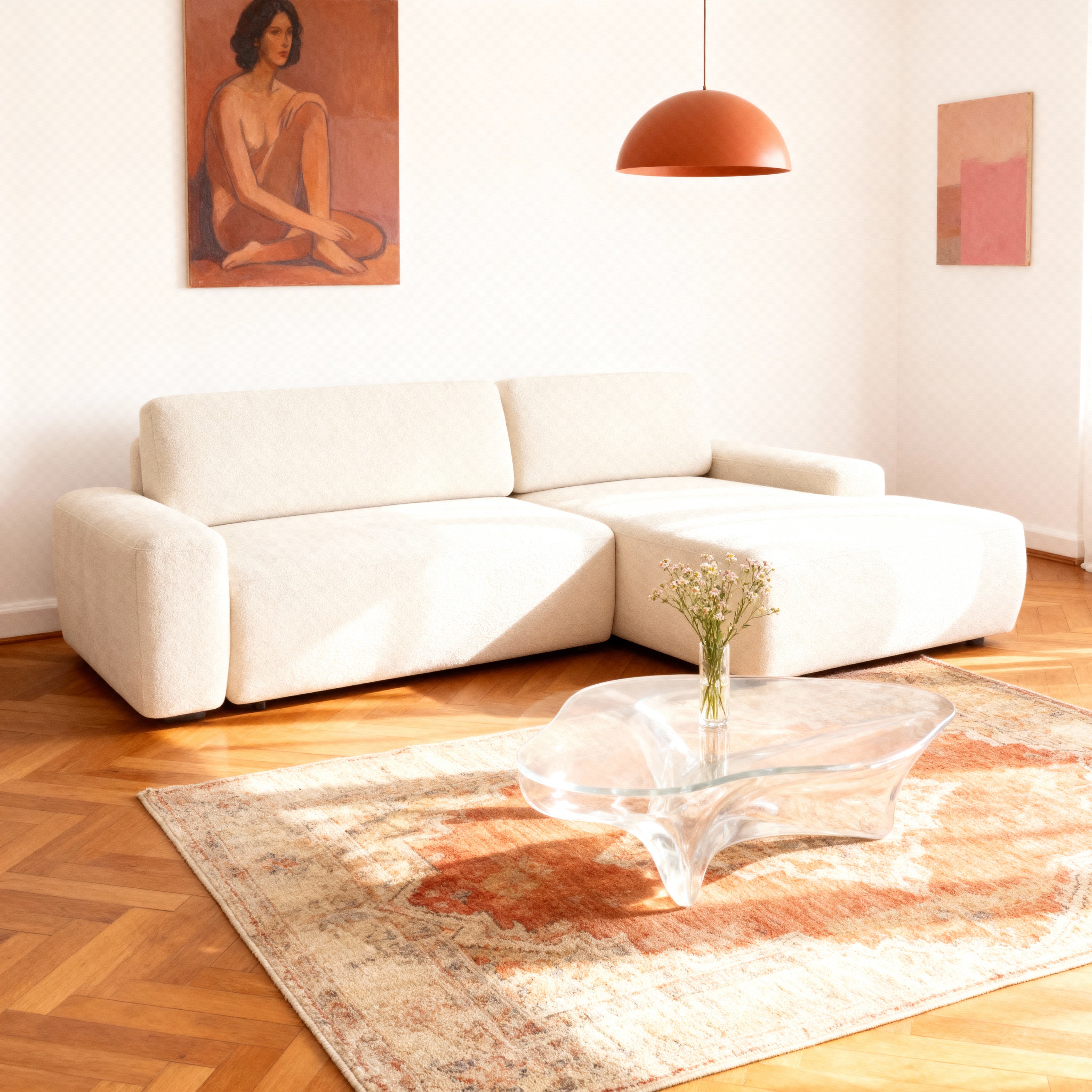 Narożnik z funkcją spania 3-osobowy 125x210 w stylu nowoczesnym | Bamby