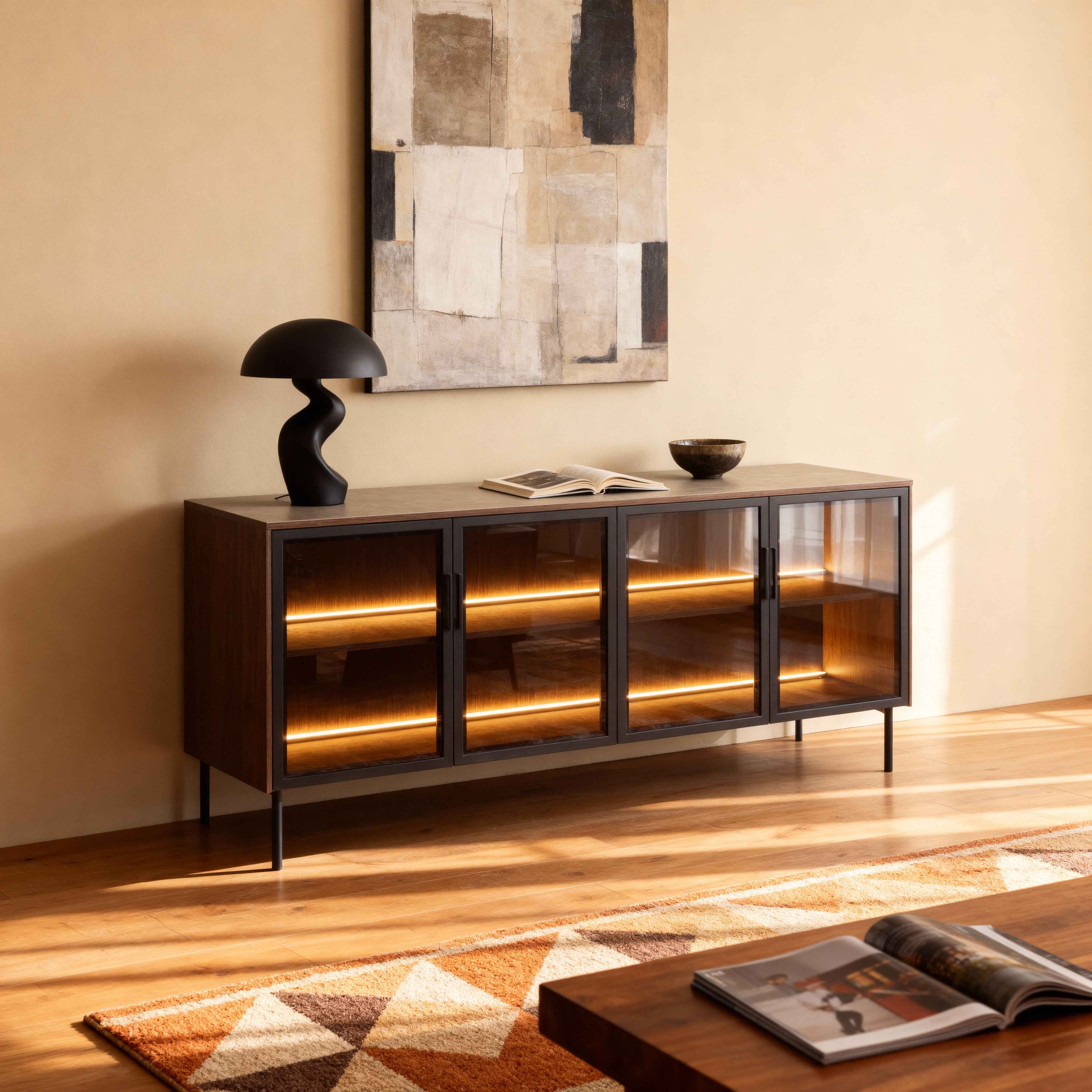 Komoda 181x83 z drzwiami w stylu eleganckim | Lummer