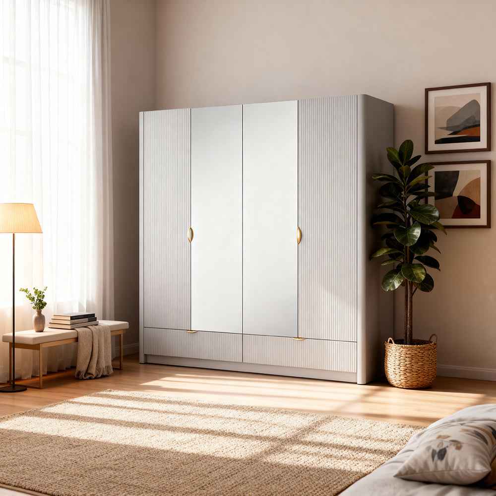 Szafa 4-drzwiow 213x208 cm w stylu nowoczesnym | Laanti