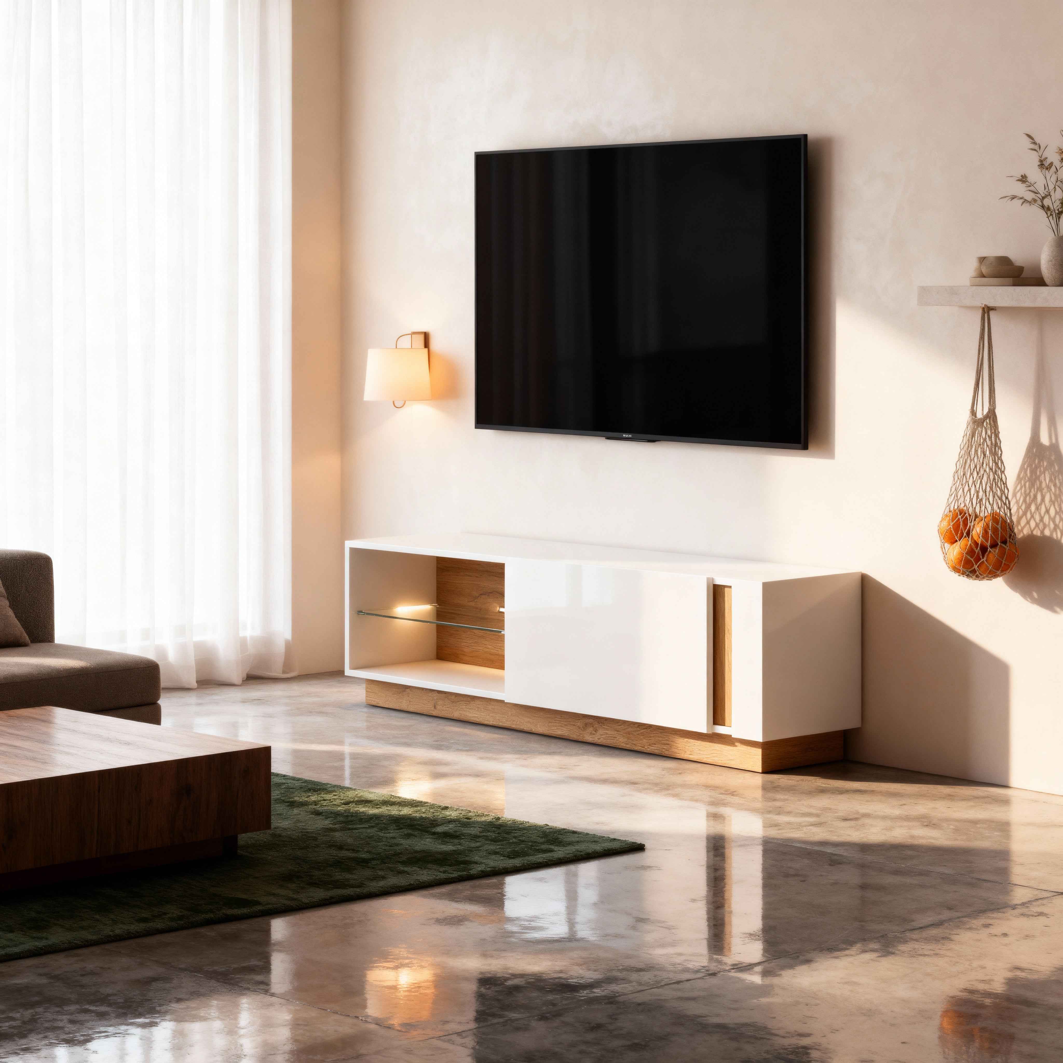 Szafka RTV 138x46 w stylu glamour | Armelia