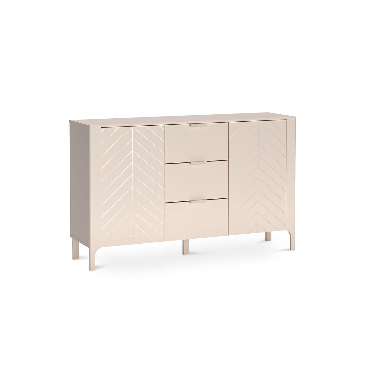 EKLIPSO sideboard 153x95 with herringbone fronts in a modern style, colour Cashmere – main image | Pillovely