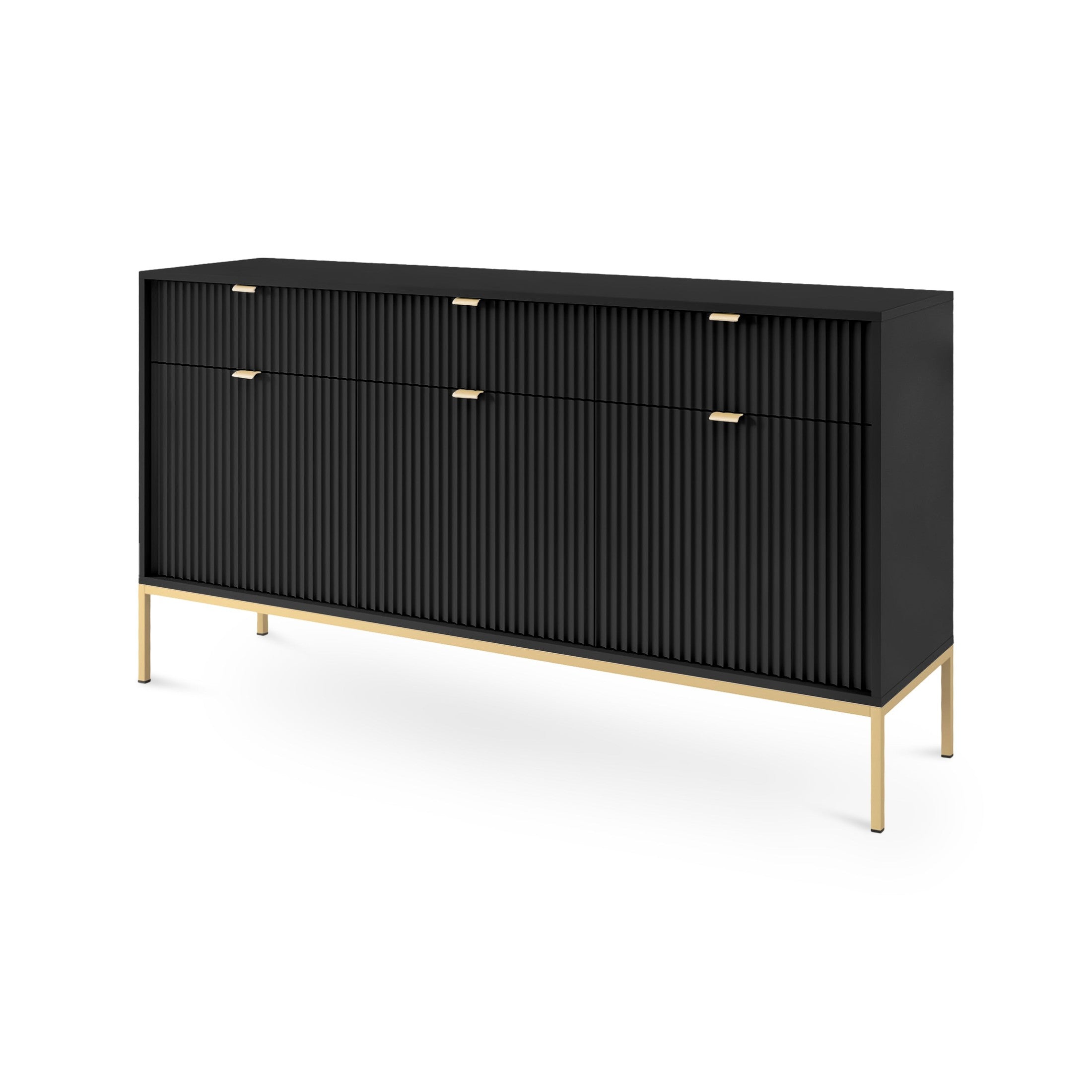Komoda 154x83 w stylu glamour | Roza Czarny Złota