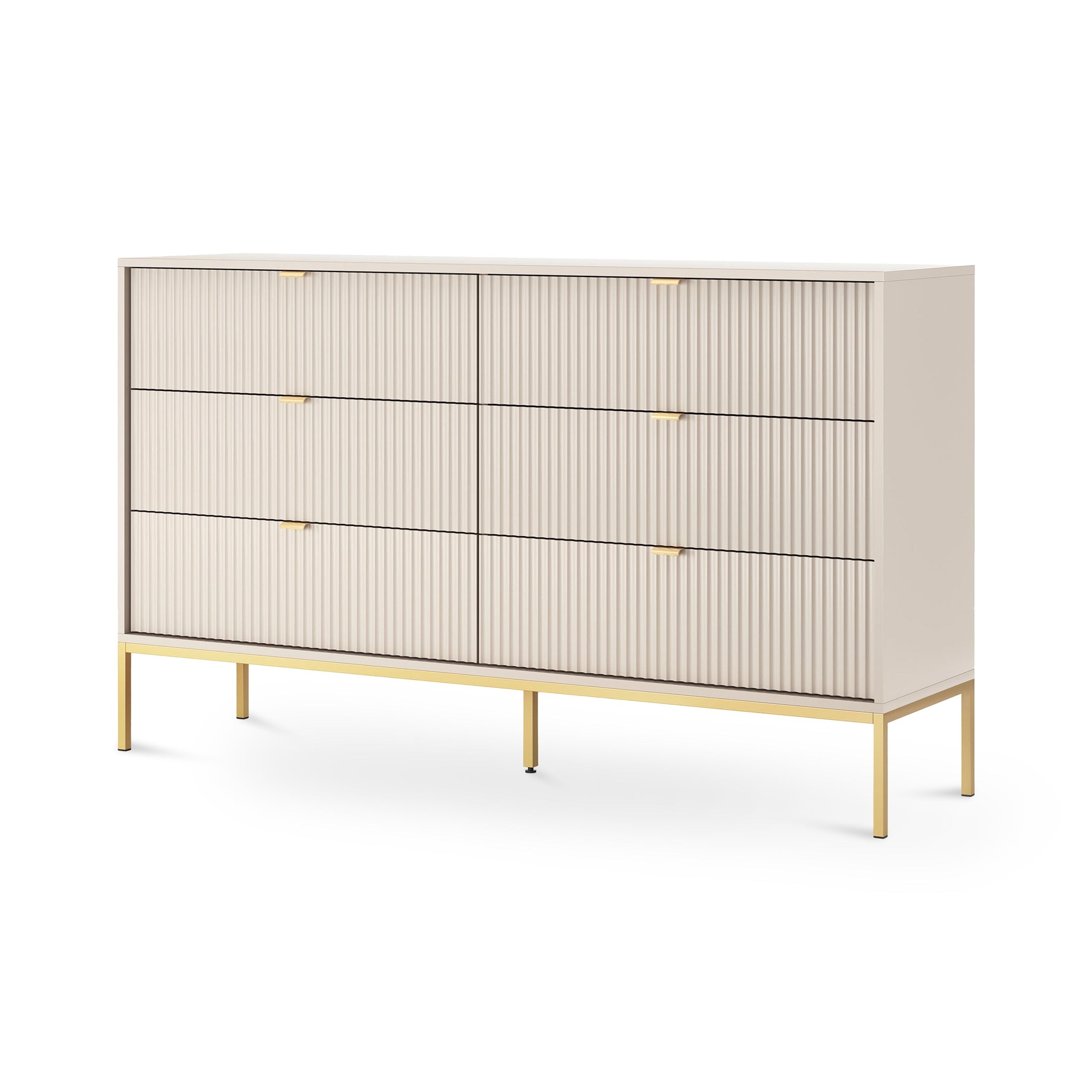 Komoda szufladami 154x91 w stylu glamour | Roza Kaszmir Złota