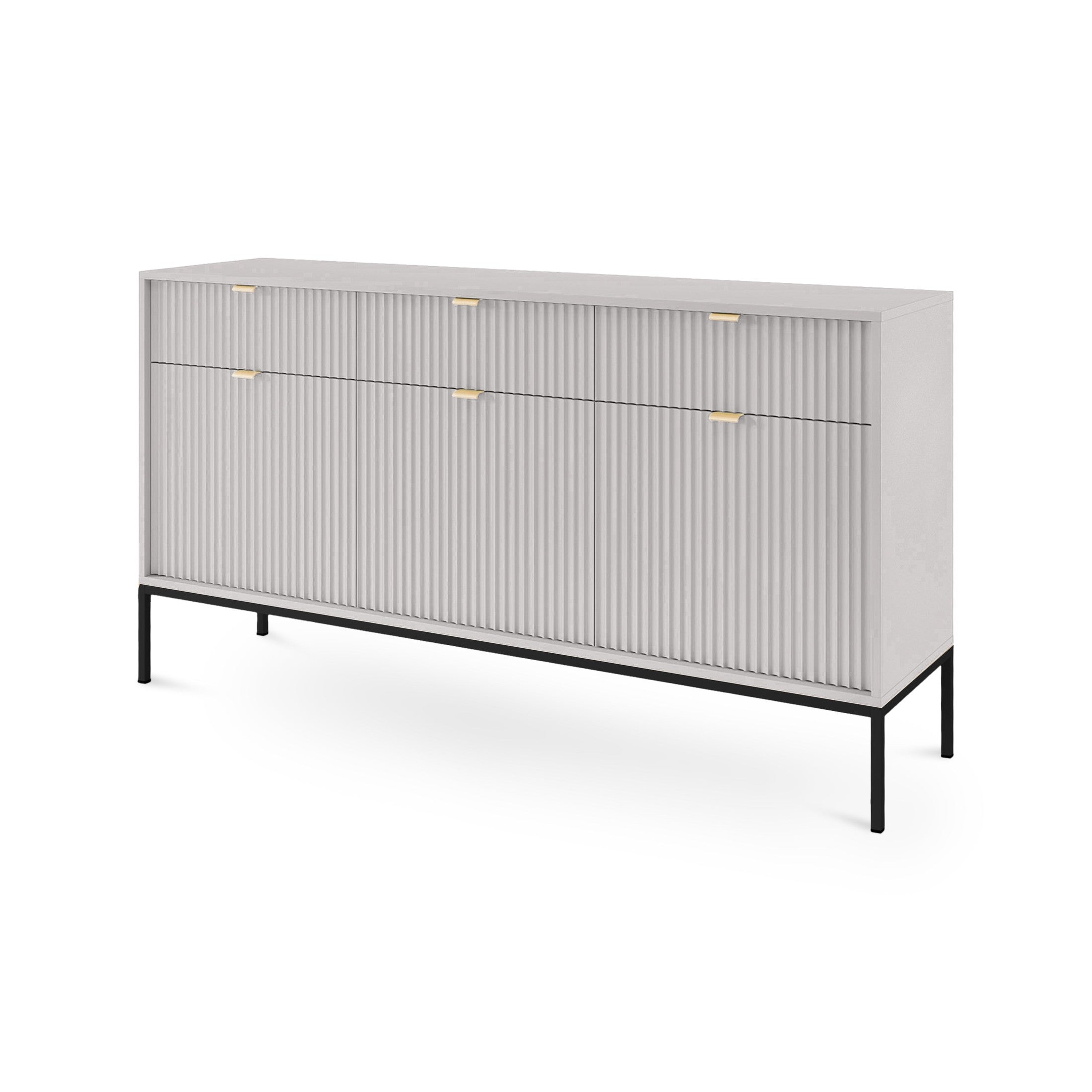 Komoda 154x83 w stylu glamour | Roza Szary Czarny