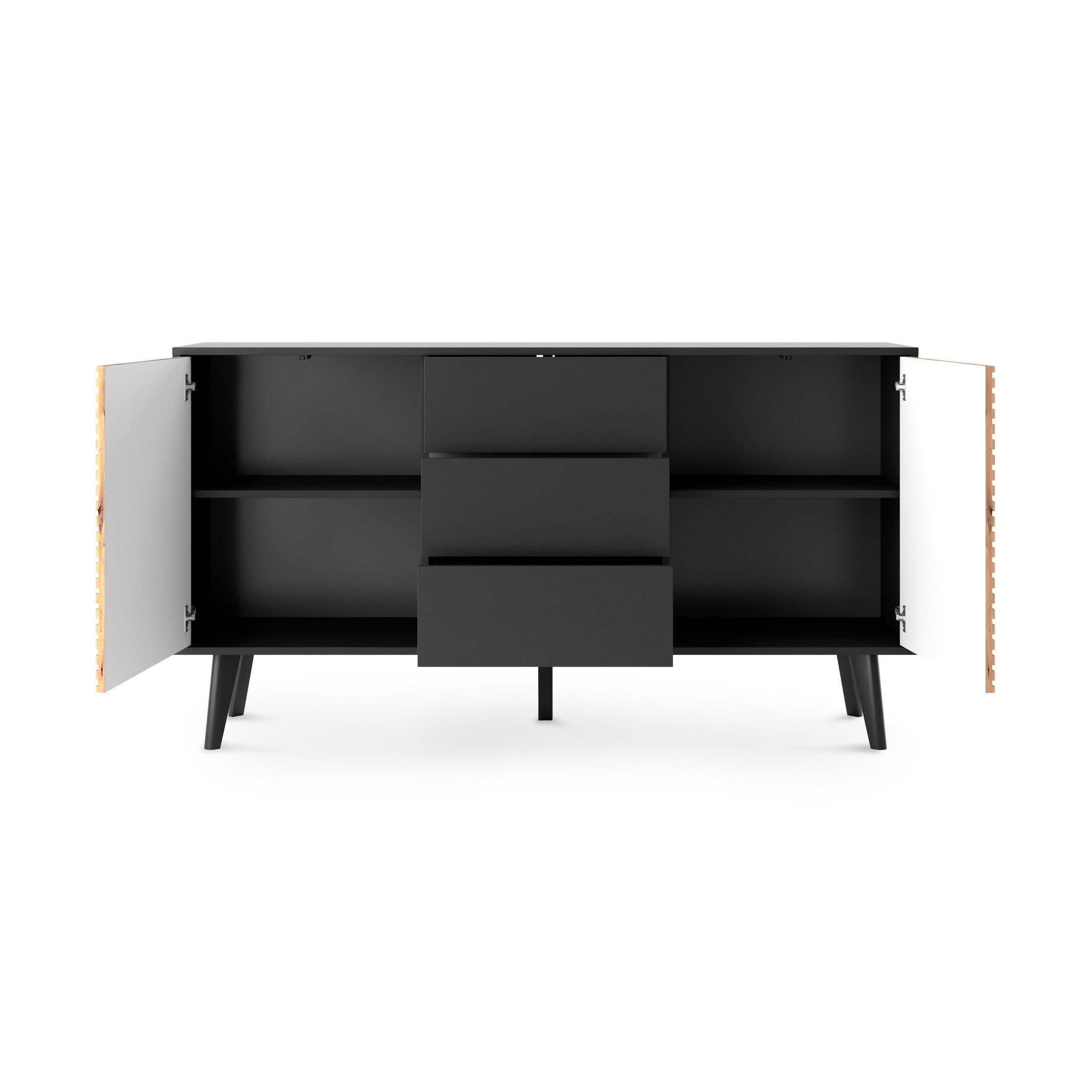 Komoda 154x83 z szufladami i drzwiami w stylu loft | Las