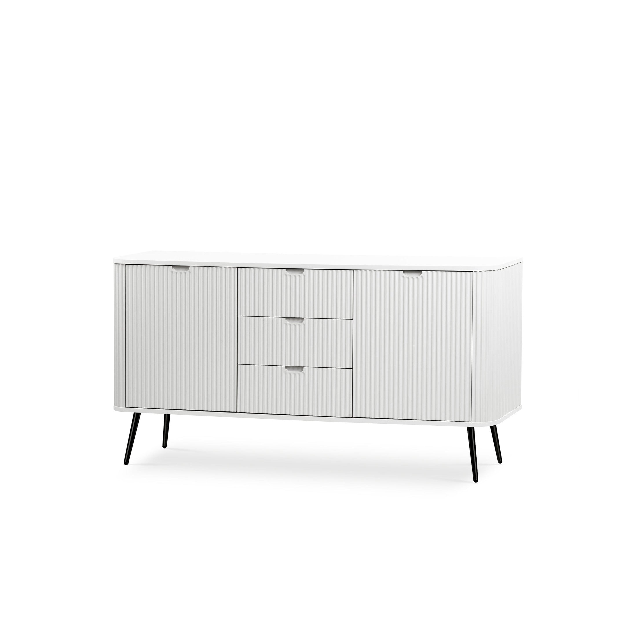 Komoda z drzwiami i szufladami 168x87 w stylu nowoczesnym | Eva Biały Czarny