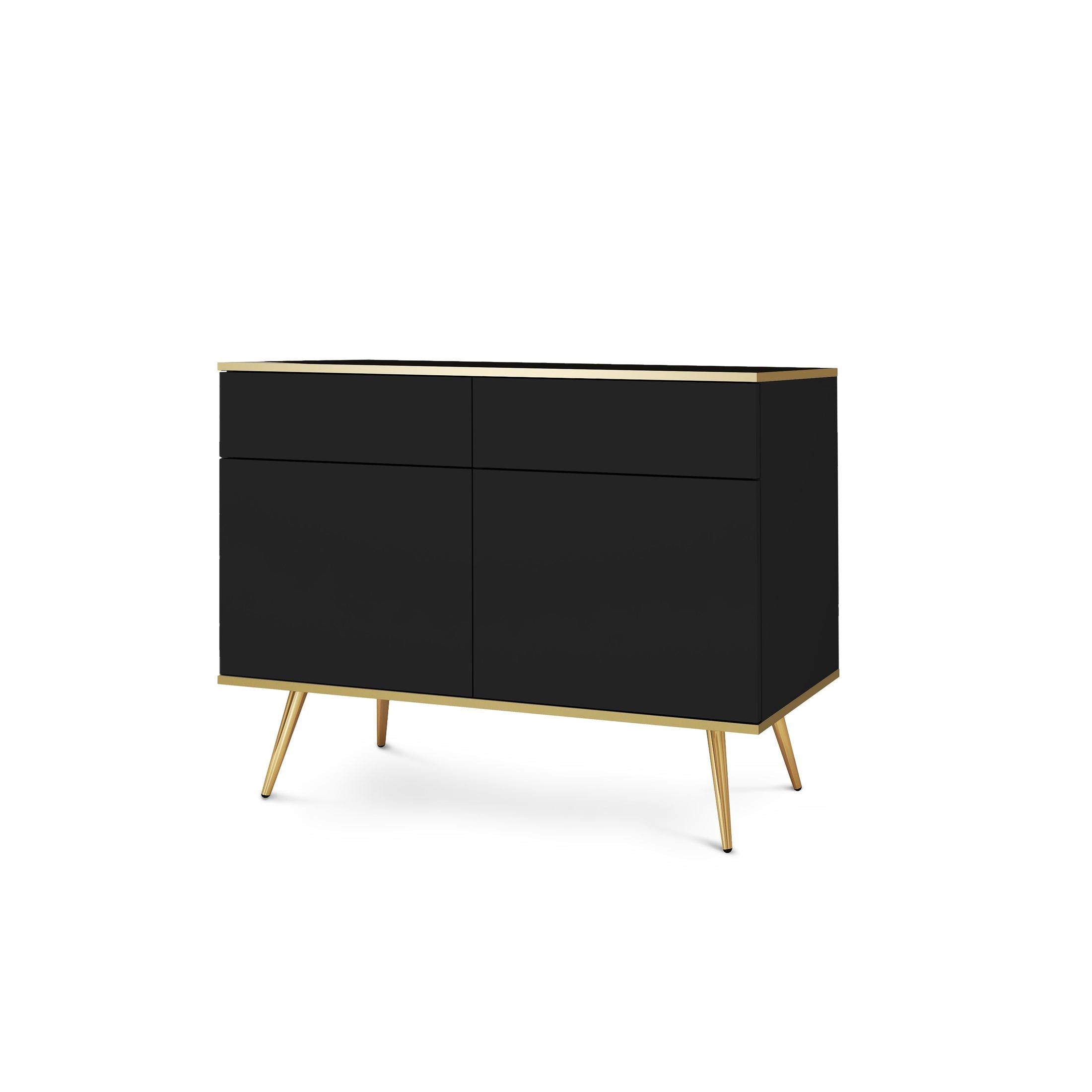 Komoda 107x85 w stylu glamour | Meva Czarny Złota