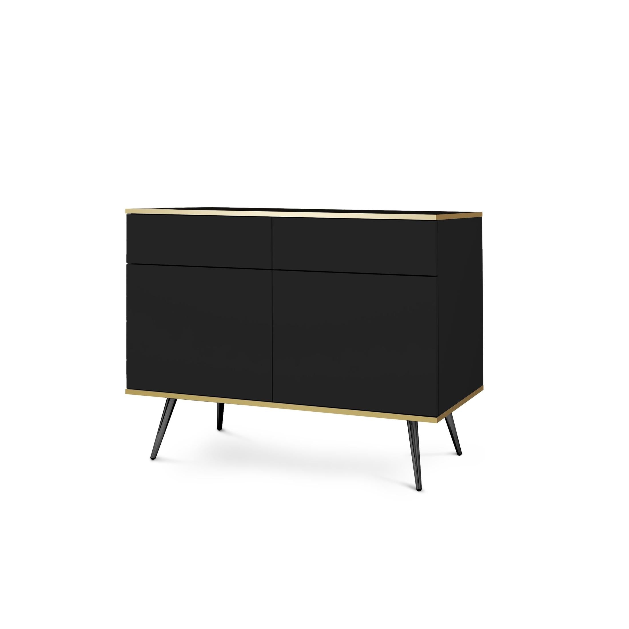 Komoda 107x85 w stylu glamour | Meva Czarny Czarny