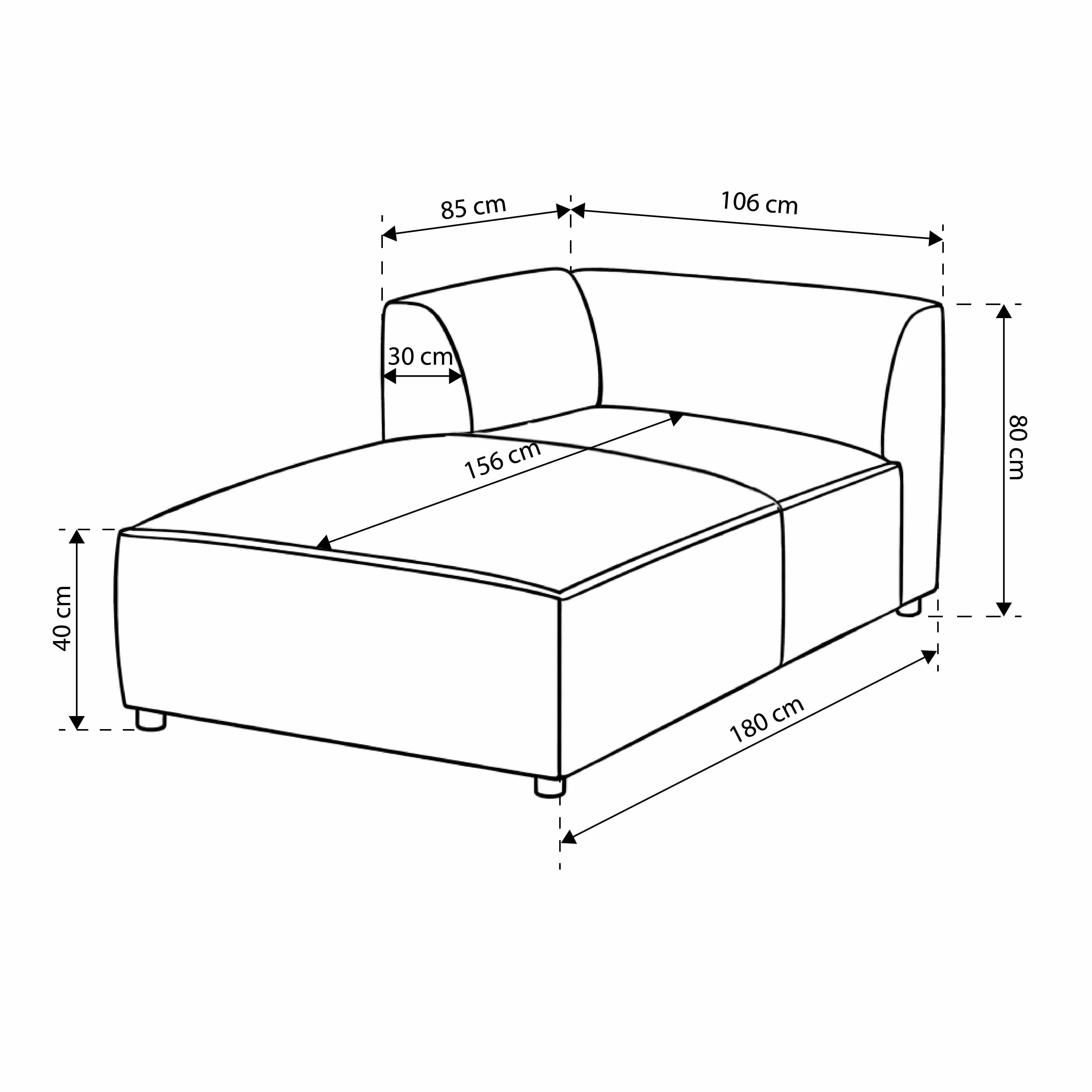 Sofa Modułowa BRICK Moduł L Lewo