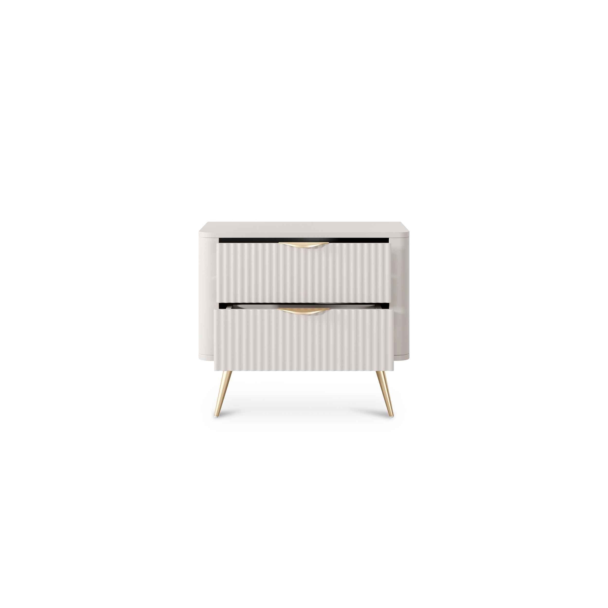 Szafka nocna z 2 szufladami 63x55 cm w stylu eleganckim | Laanti