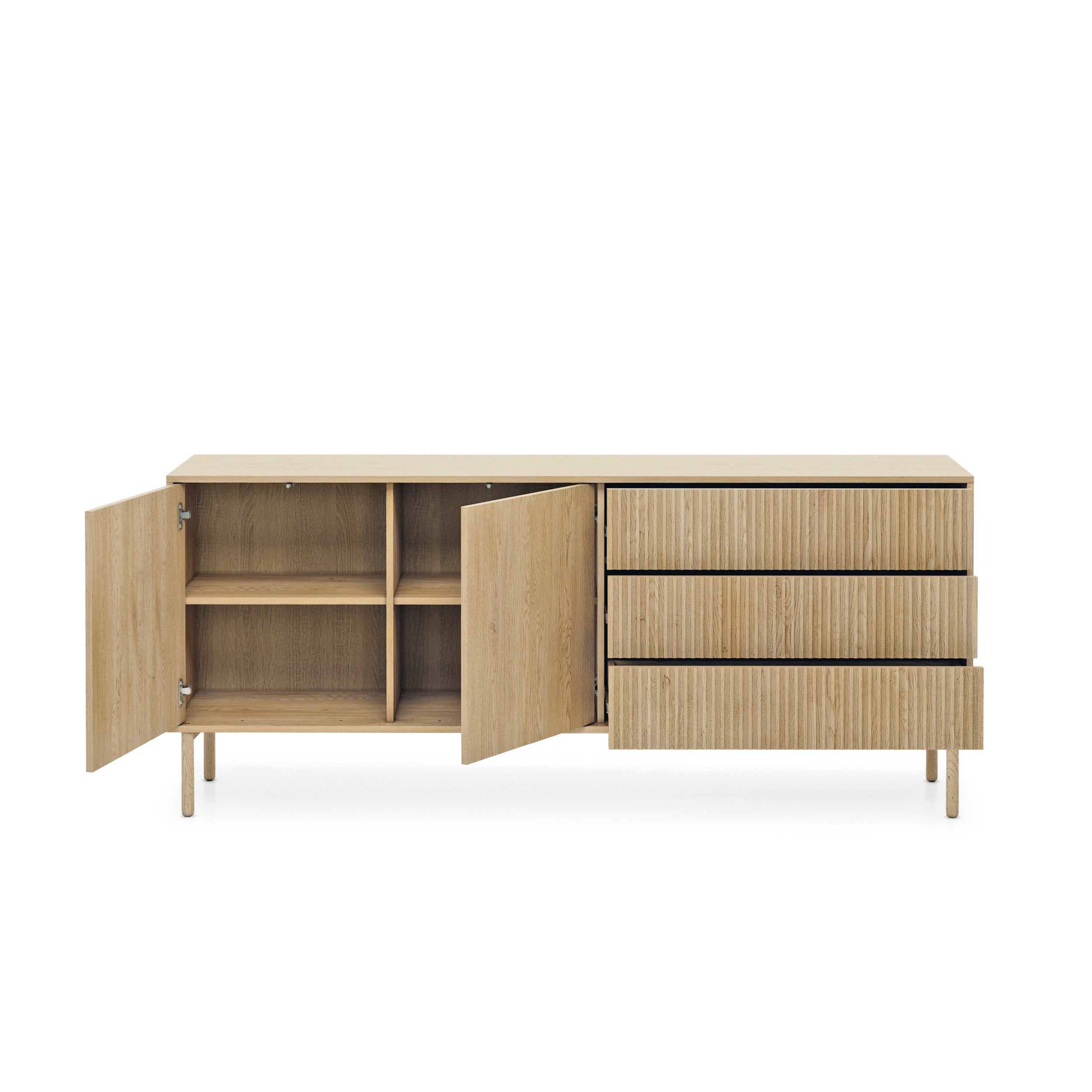Komoda 2-drzwiowa z 3 szufladami 187x80 w stylu japandi | Viola