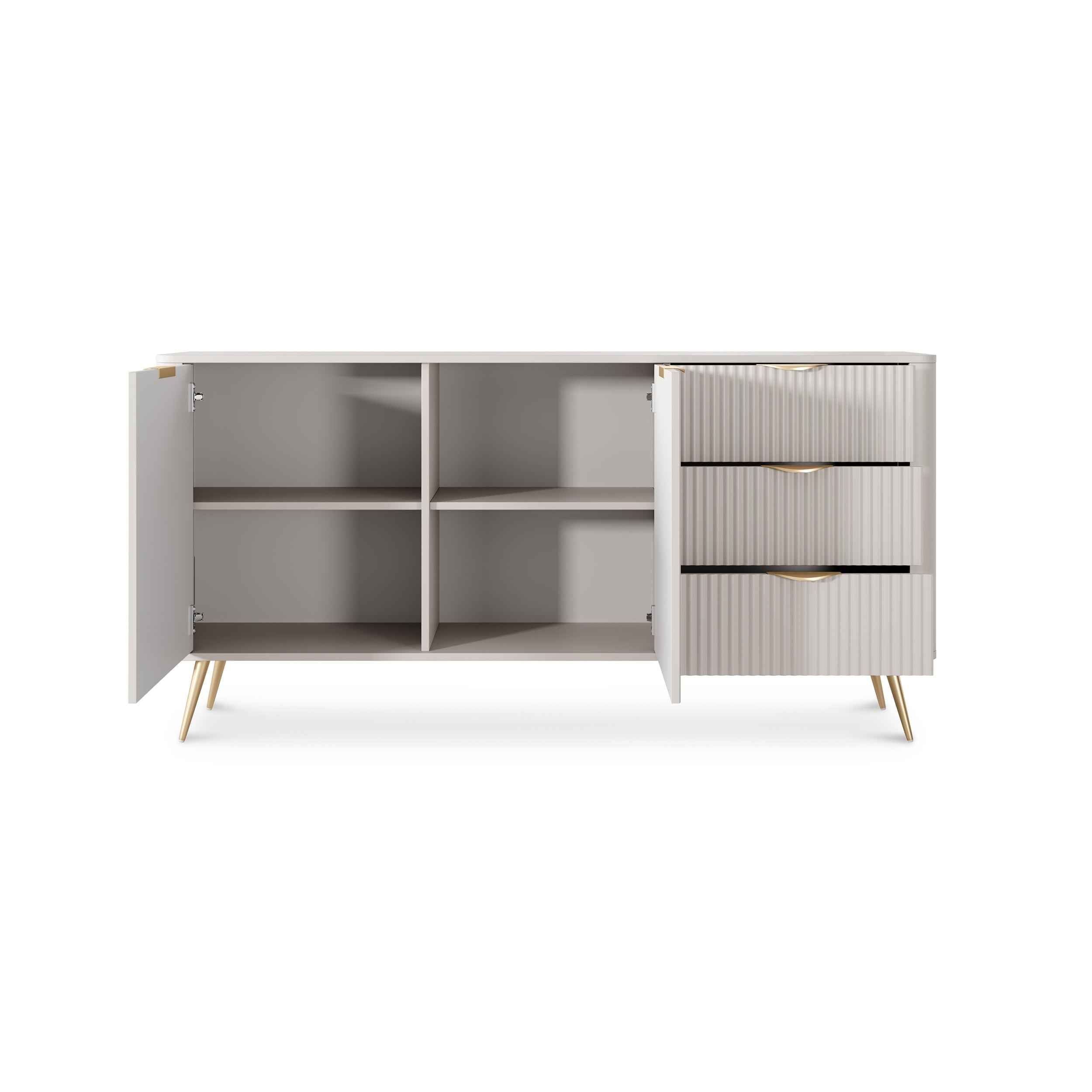 Komoda 163x81 z szufladami i drzwiami w stylu eleganckim | Laanti