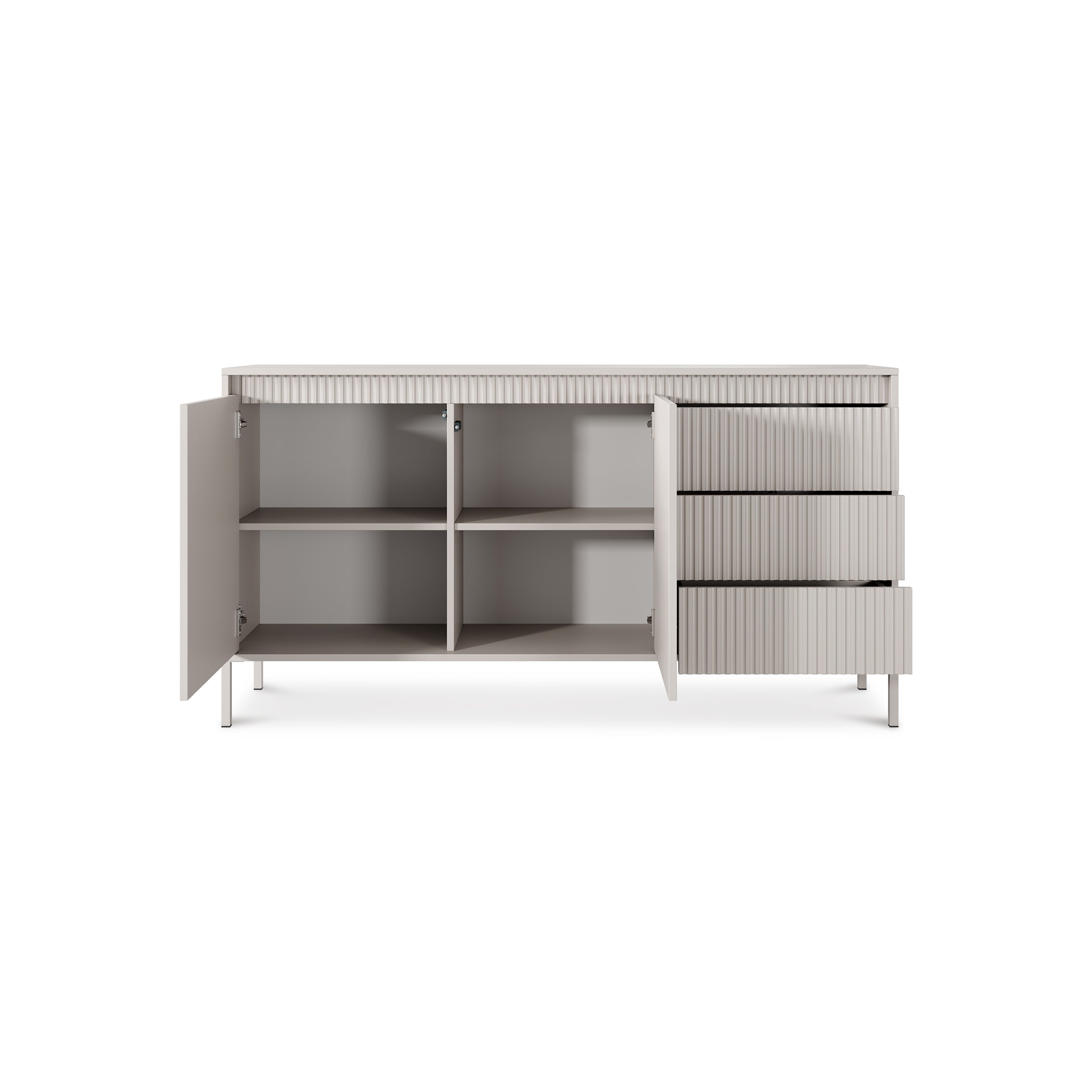 Komoda z drzwiami i szufladami 154x81 w stylu japandi | Senra
