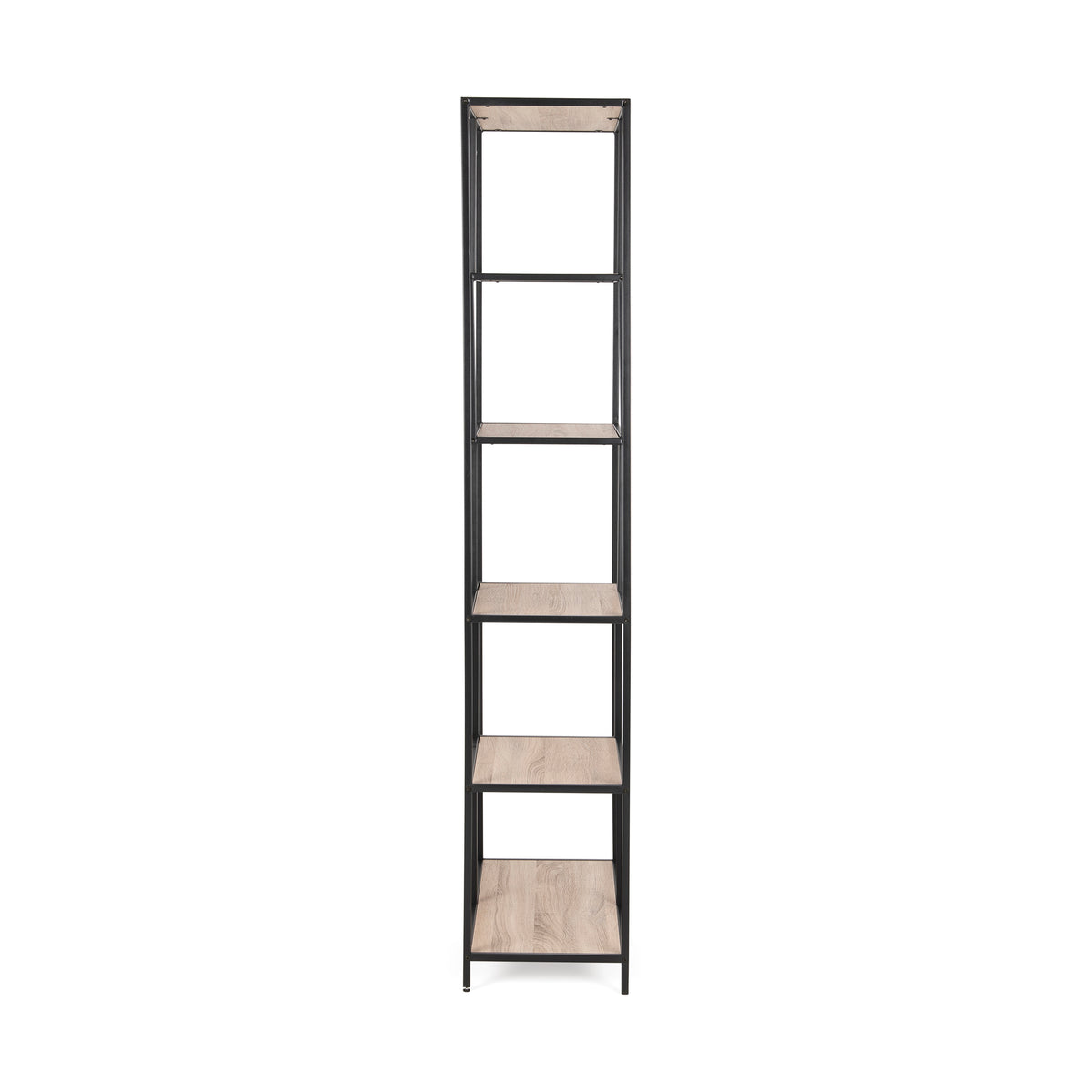 Skeleto bookcase 77x185, Sonoma Oak, side view – a slender bookcase 35 cm deep