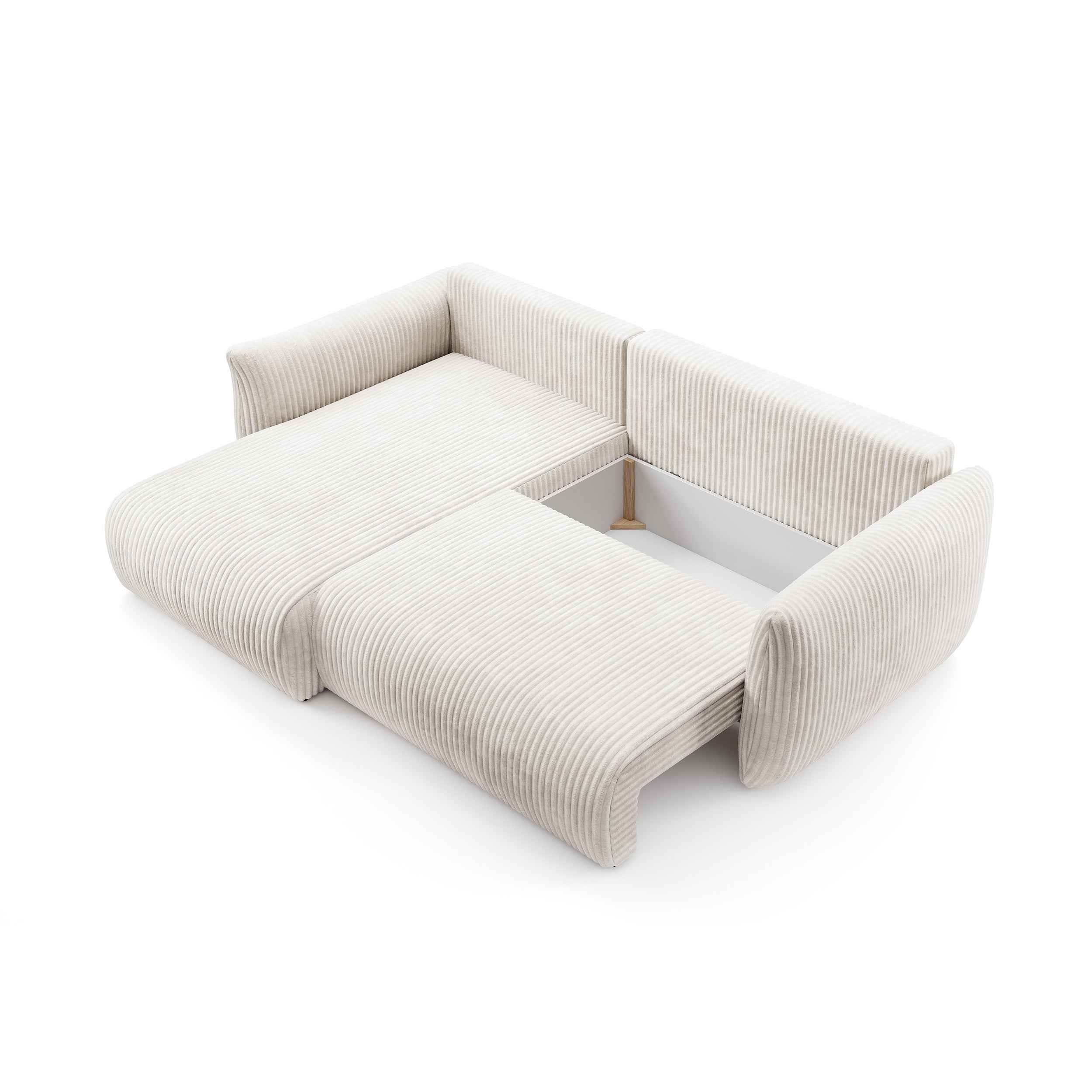 Narożnik z funkcją spania 257 cm w stylu nowoczesnym | ALLORO