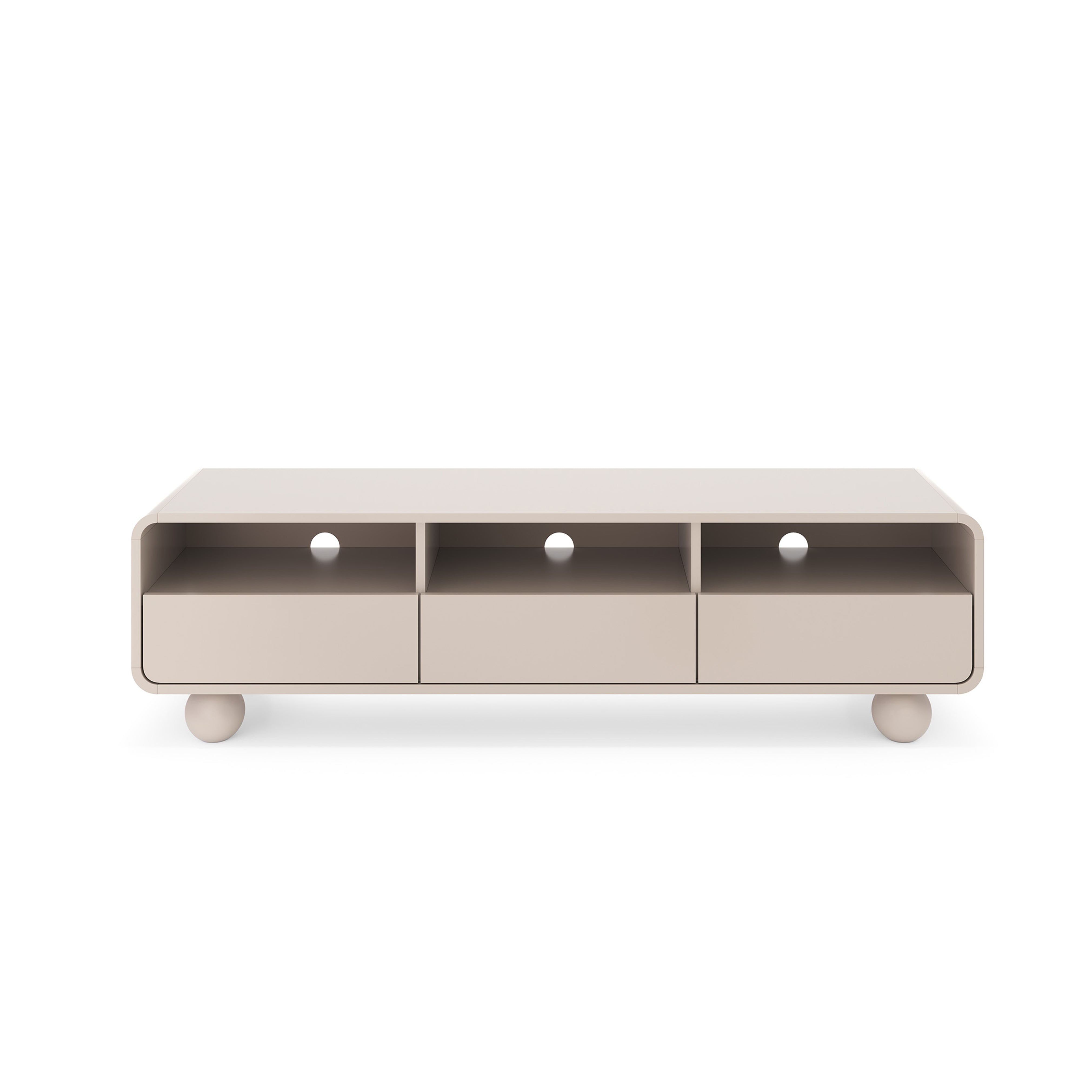 Szafka RTV 160x44 w stylu japandi | Ballo