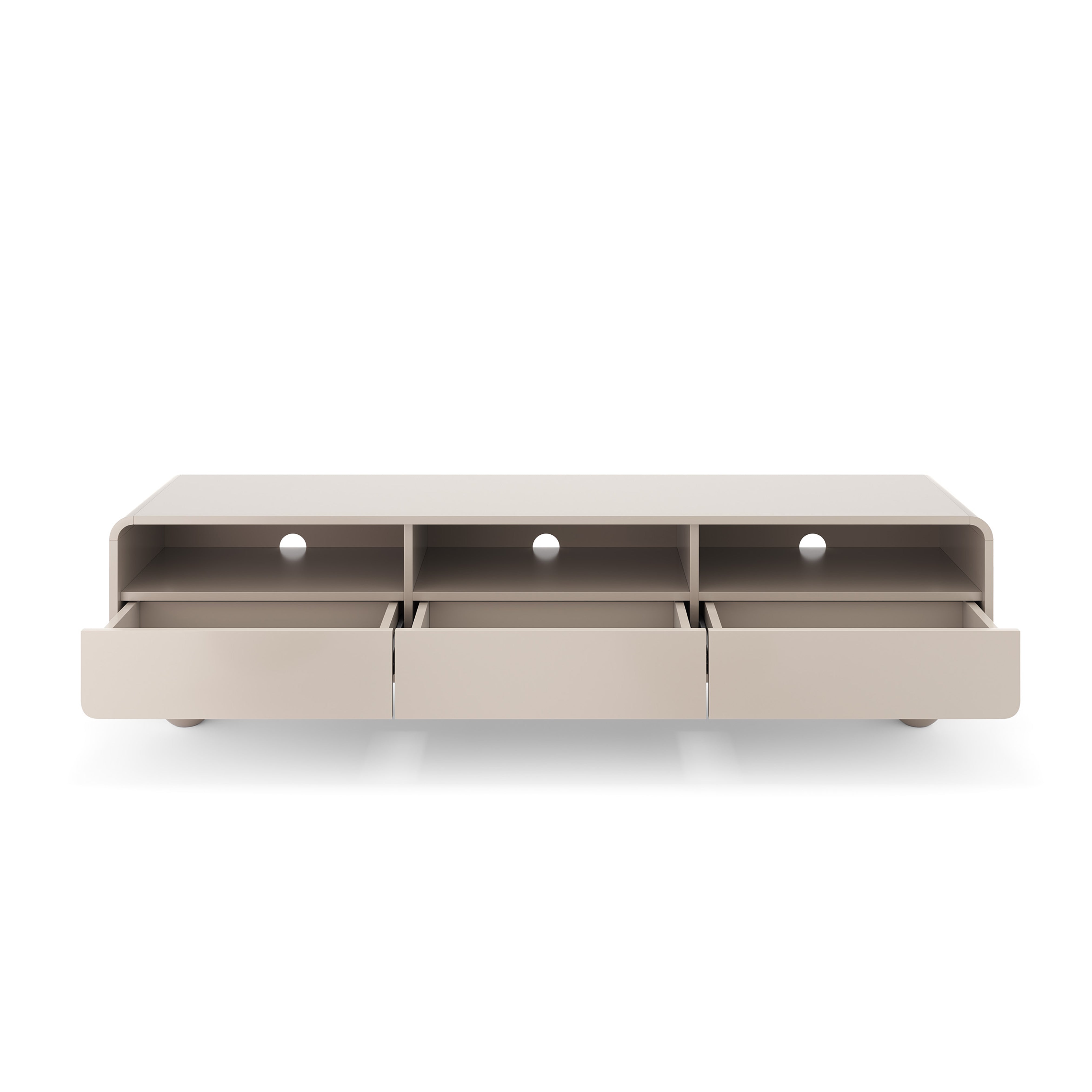 Szafka RTV 180x44 w stylu japandi | Ballo