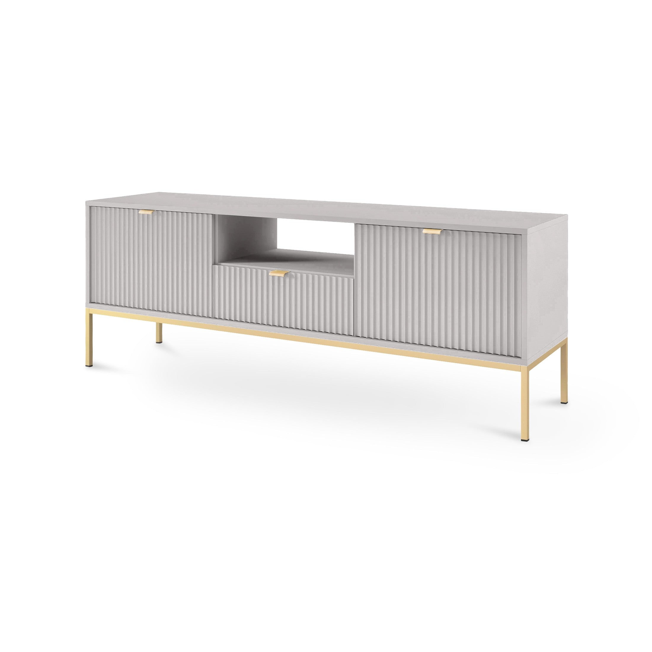 Szafka RTV Roza 154x56 Szary Złota