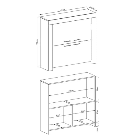 Komoda do przechowywania 120x117 w stylu skandynawskim | Gorky