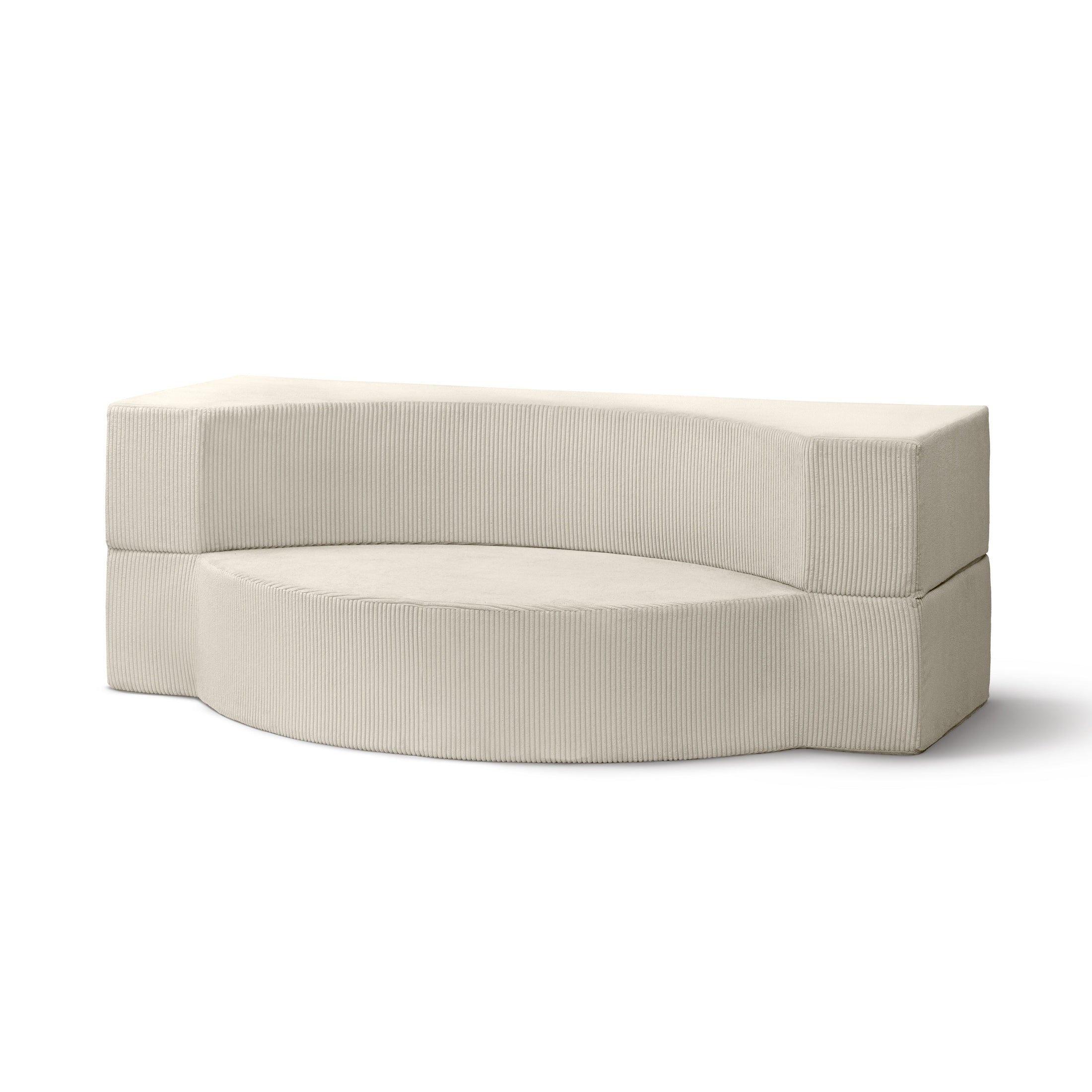 Sofa piankowa modułowa 200 cm z funkcją spania w stylu japandi | Lunaria Kość Słoniowa (POSO 105)