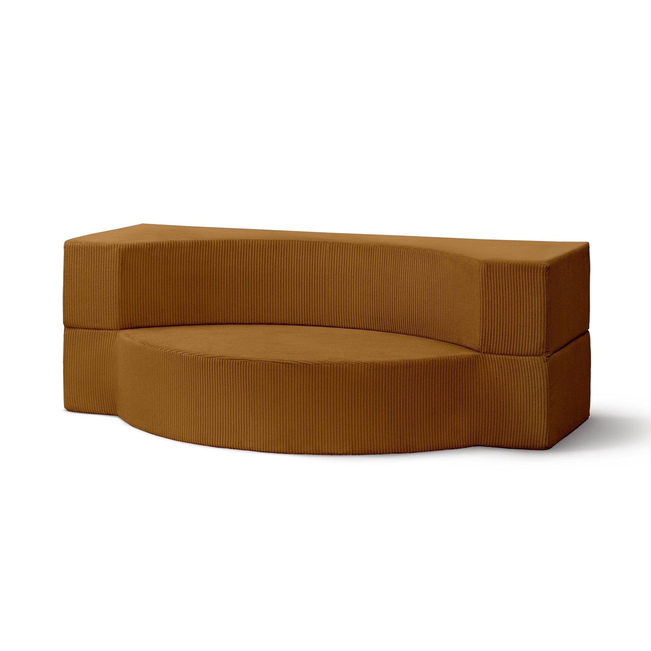 Sofa piankowa modułowa 200 cm z funkcją spania w stylu japandi | Lunaria Karmel (POSO 42)