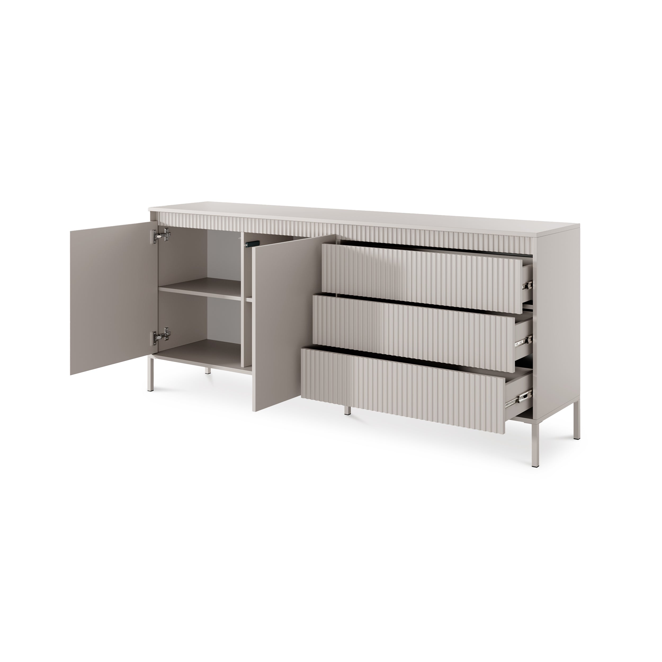 Komoda z drzwiami i szufladami 187x81 w stylu japandi | Senra
