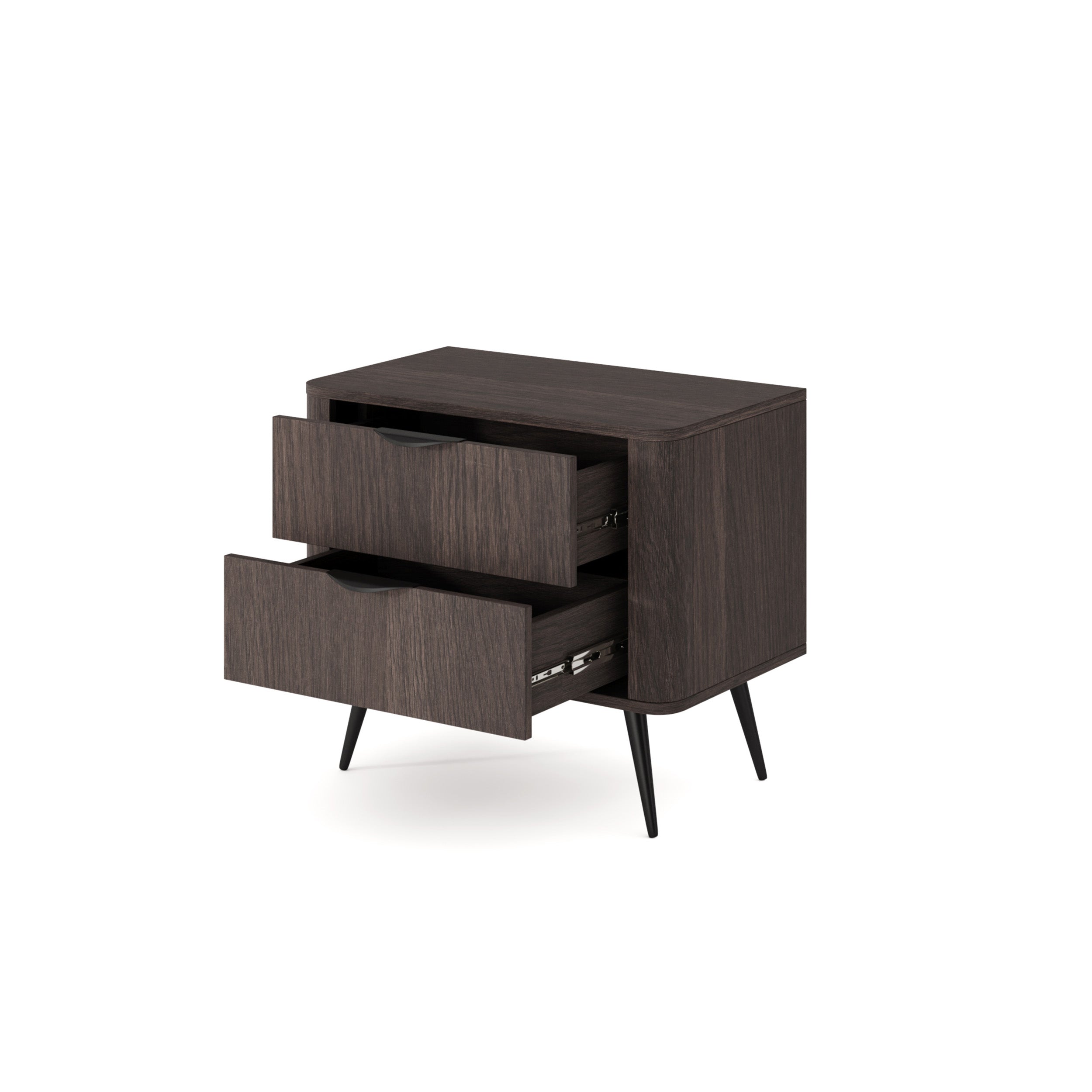 Szafka nocna z 2 szufladami 63x55 cm w stylu soft loft | Velia