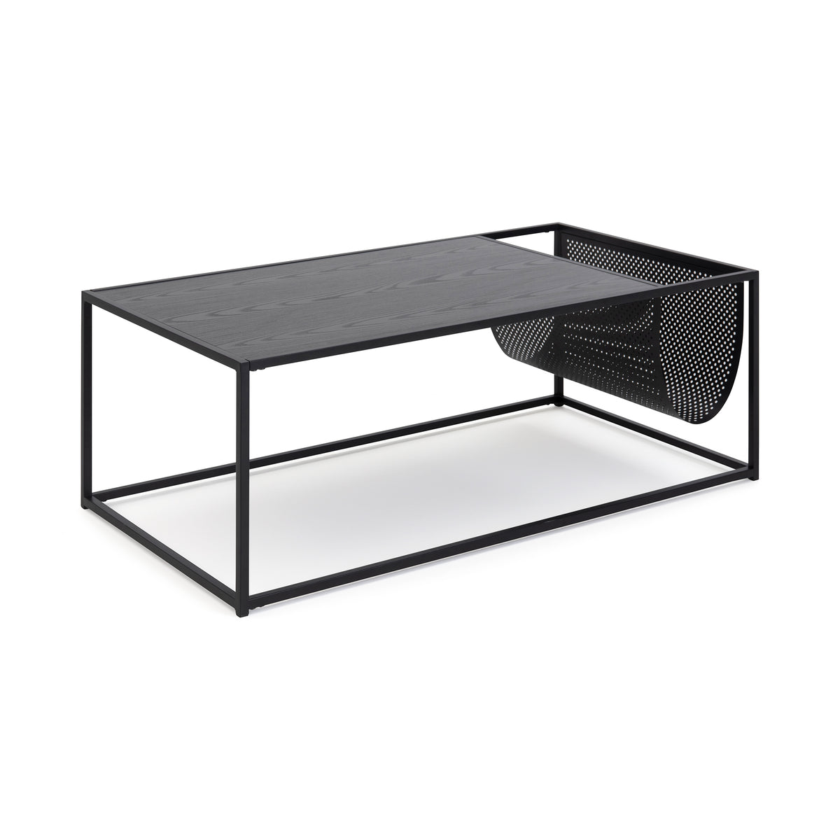 Skeleto coffee table 110x60 with a slanted edge on the mesh-side – an industrial-style coffee table