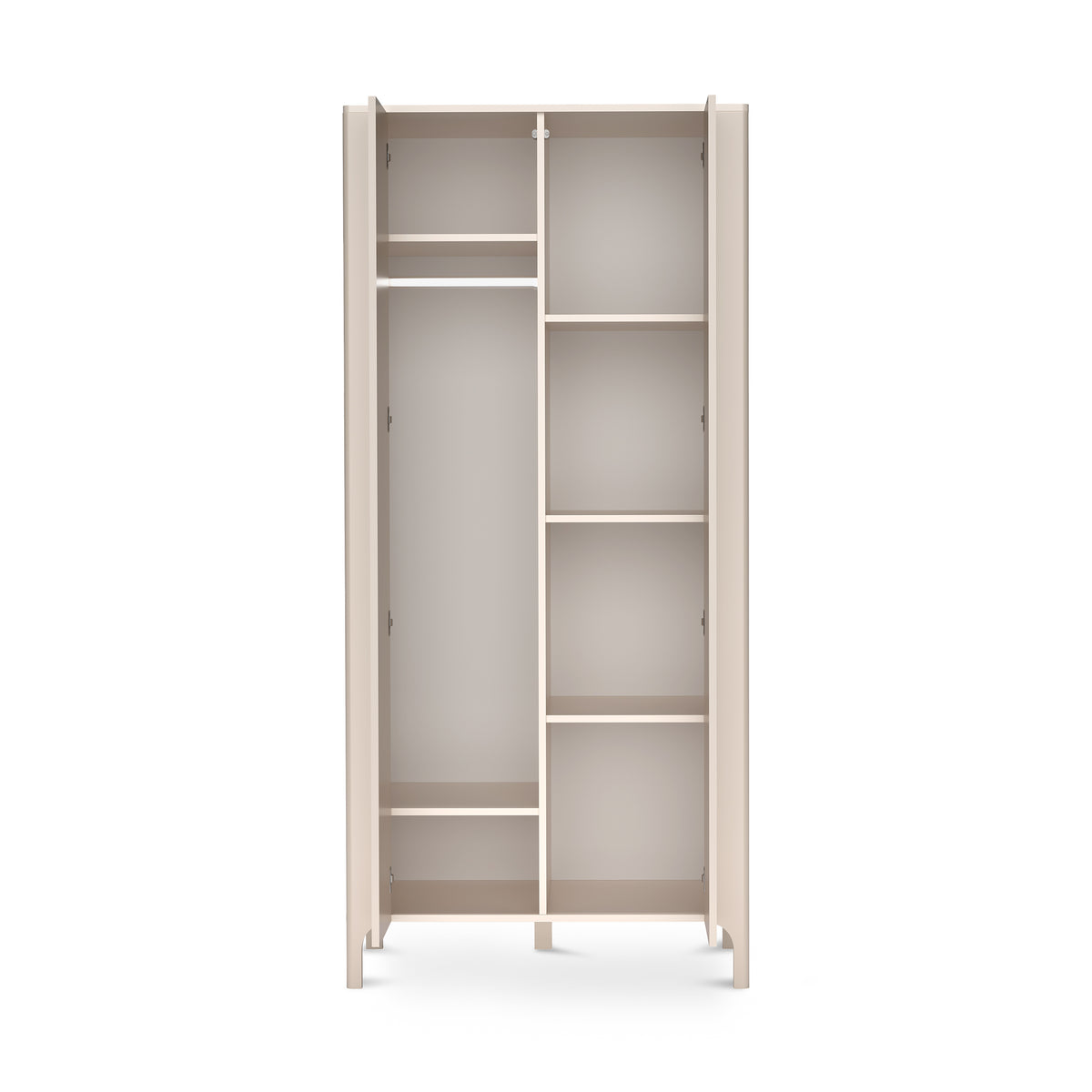 EKLIPSO wardrobe 90x197 with herringbone doors in a modern style, colour Cashmere – open view | Pillovely