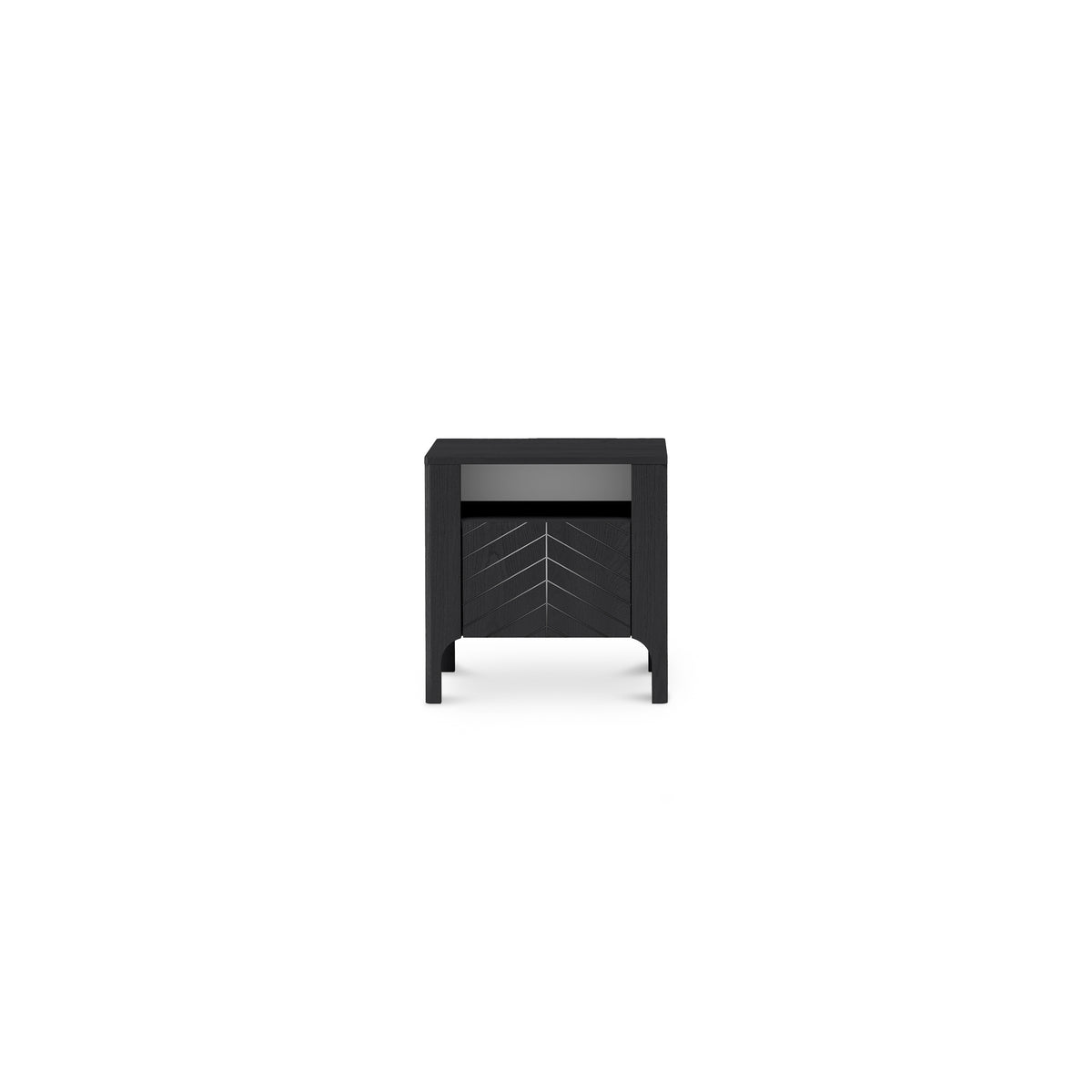 EKLIPSO bedside table 54x57 with an open niche in a modern style – colour Black | Pillovely